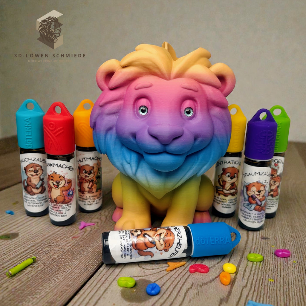 doTERRA Aufsteller KidsCollection „Leo“ für Ätherische Öle Platz für 7x 10ml Roll On - Deko - Geschenk - Aufbewahrung