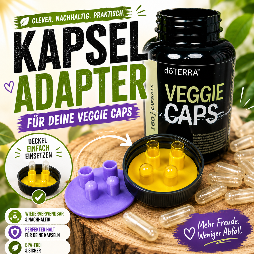 Kapsel Adapter für doTERRA Veggie Caps | Befüllhilfe für Leerkapseln | Capsule Filler | Wiederverwendbar | Kapselhalter | Farbwahl