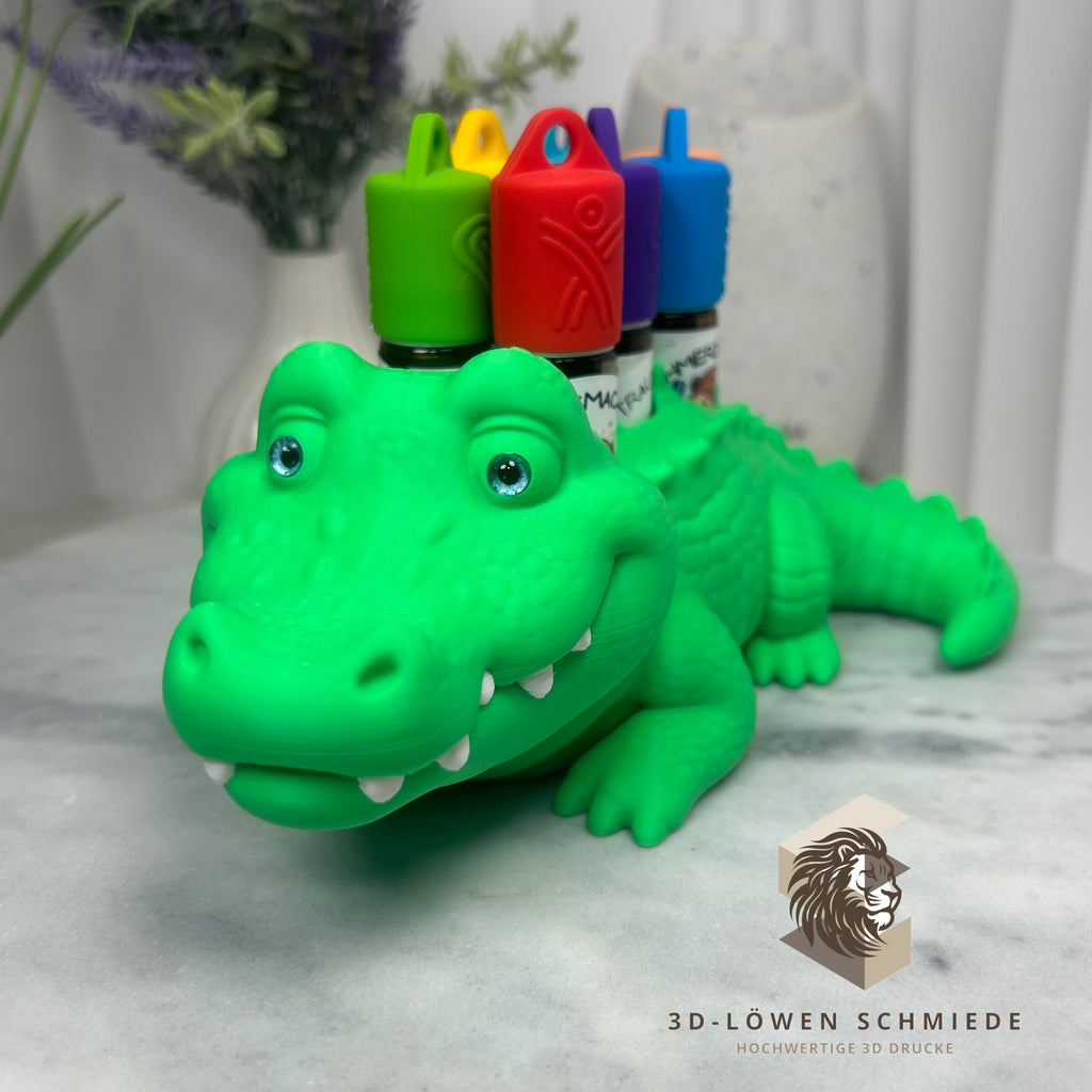 doTERRA Aufsteller für KidsCollection „Krokodil“ für Ätherische Öle Platz für 7x 10ml Roll On | Deko | Geschenk | Aufbewahrung