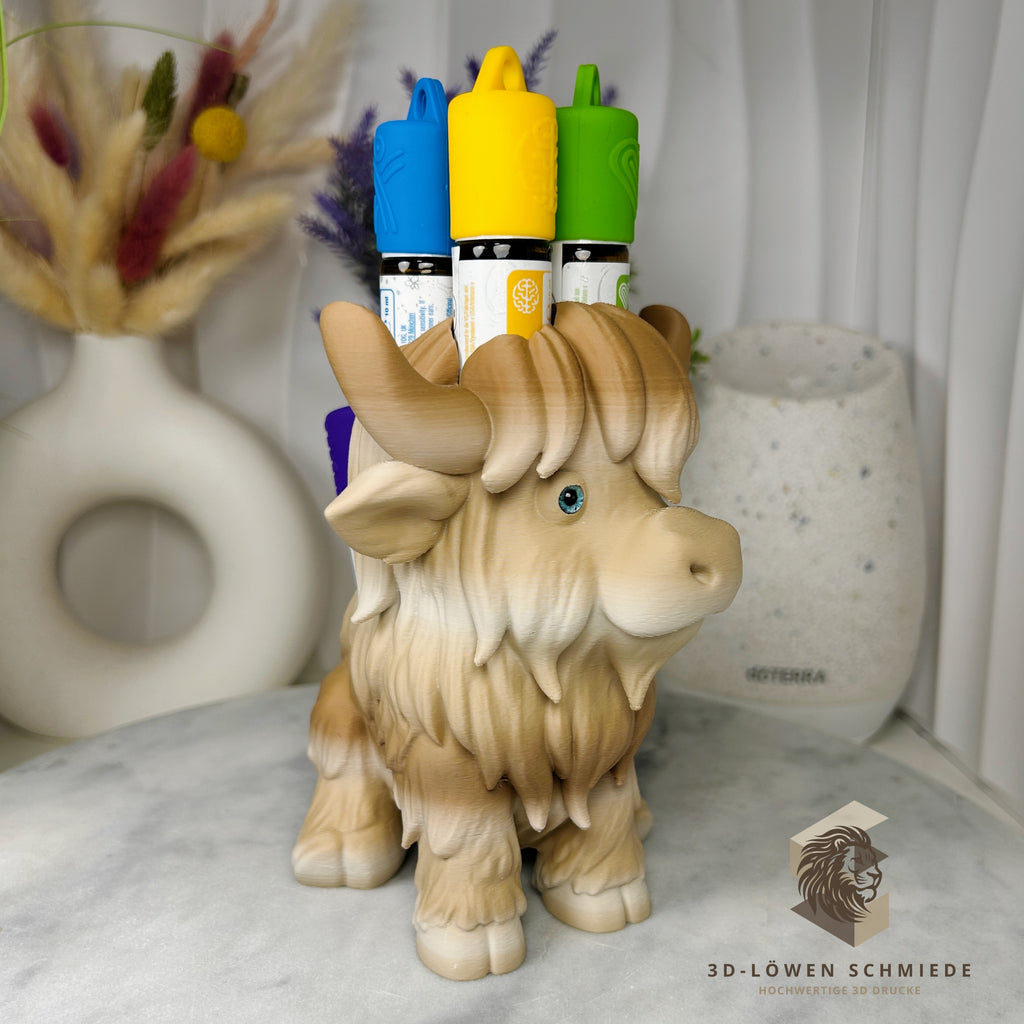 doTERRA Aufsteller KidsCollection „Karl, das Yak“ für Ätherische Öle Platz für 7x 10ml Roll On - Deko - Geschenk - Aufbewahrung