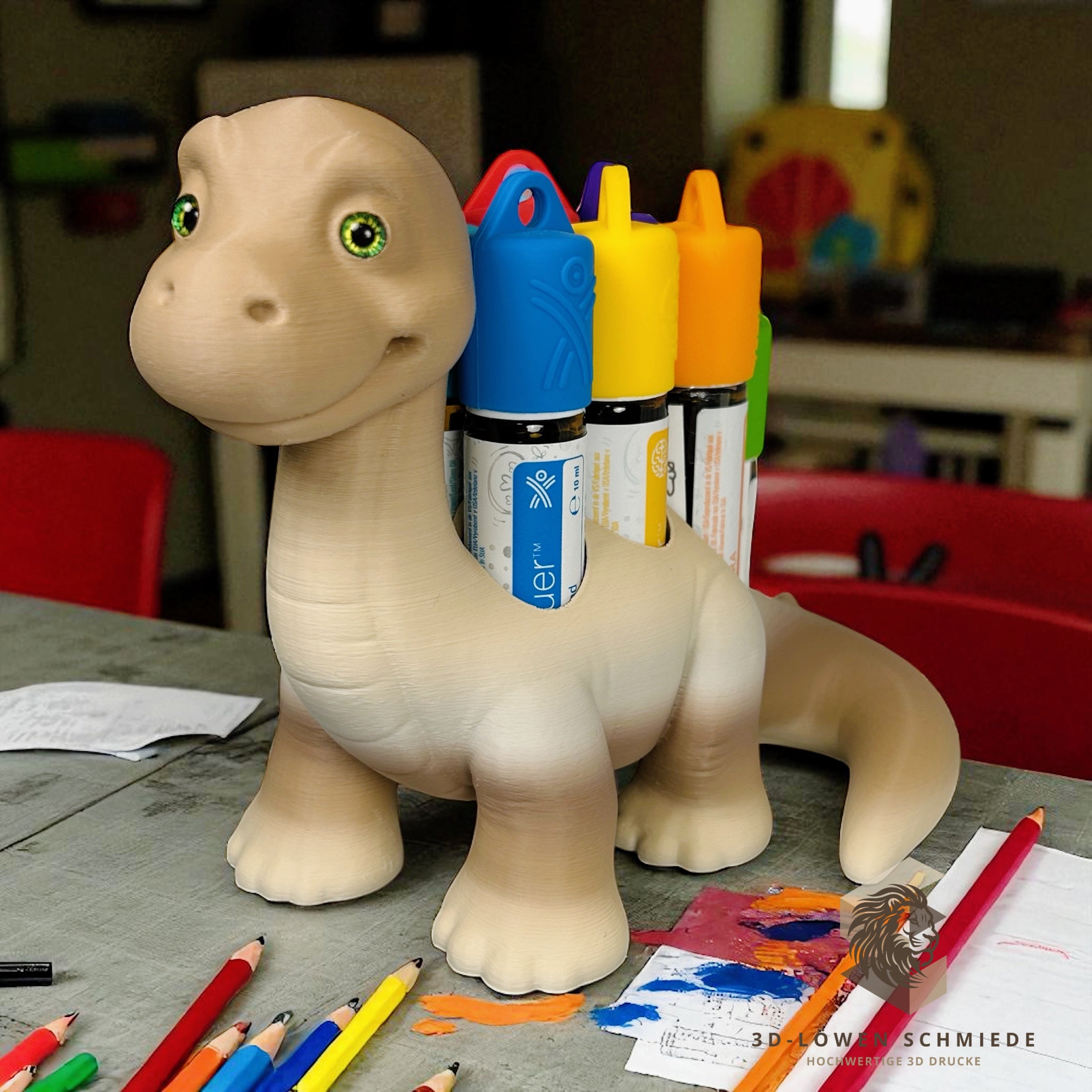 doTERRA Kids Collection Aufsteller für Ätherische Öle, Dino „Milo“ Platz für 7x 10ml Roll-Ons stilvolle Aufbewahrung, Praktisch, Einzigartig