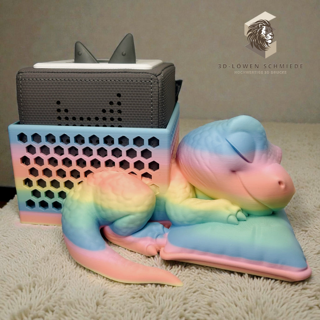 Toniebox Schlummer Rex Halter, passend für Toniebox 1 Halterung mit Ladefunktion, süsse Geschenkidee für kleine Helden