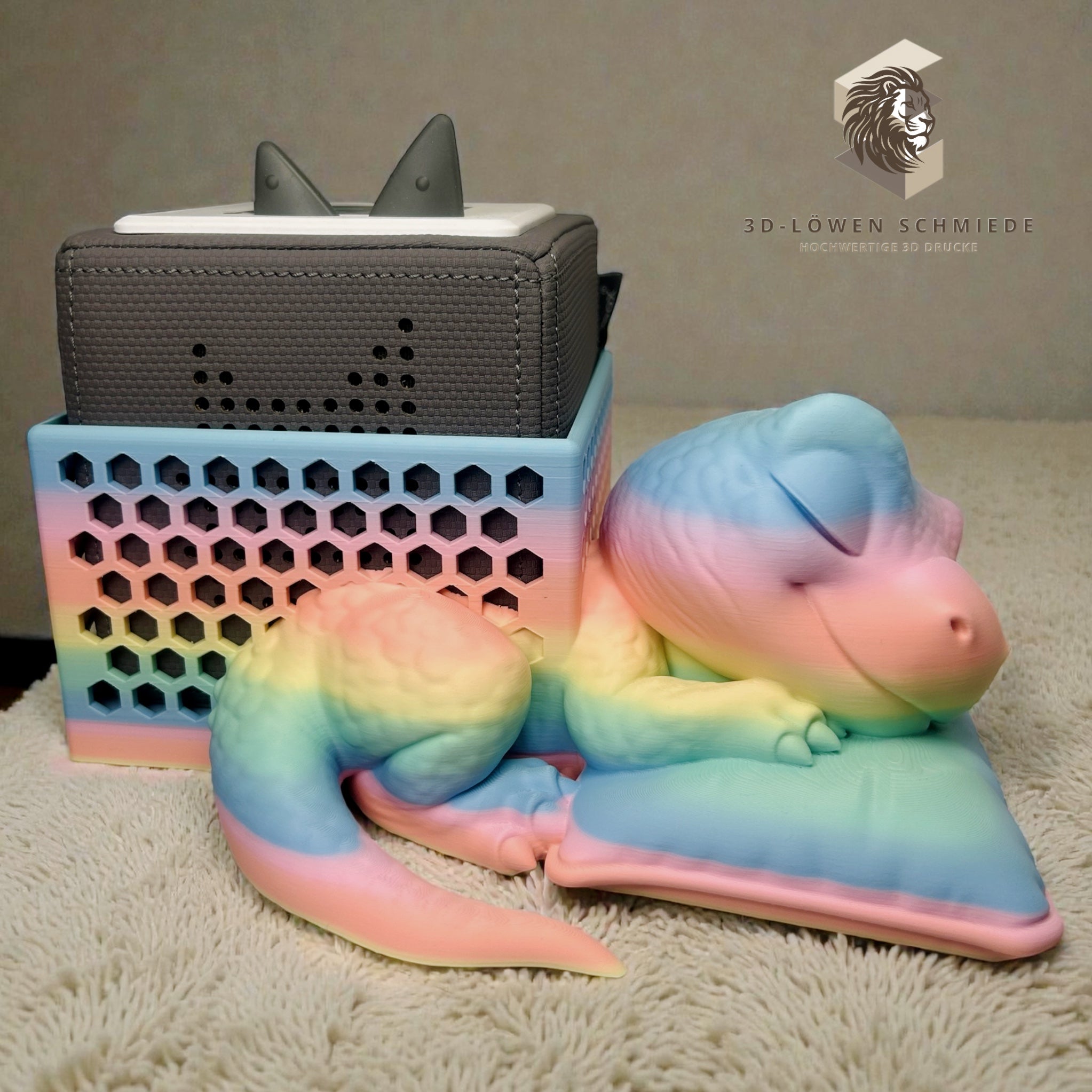 Toniebox Schlummer Rex Halter, passend für Toniebox 1 Halterung mit Ladefunktion, süsse Geschenkidee für kleine Helden