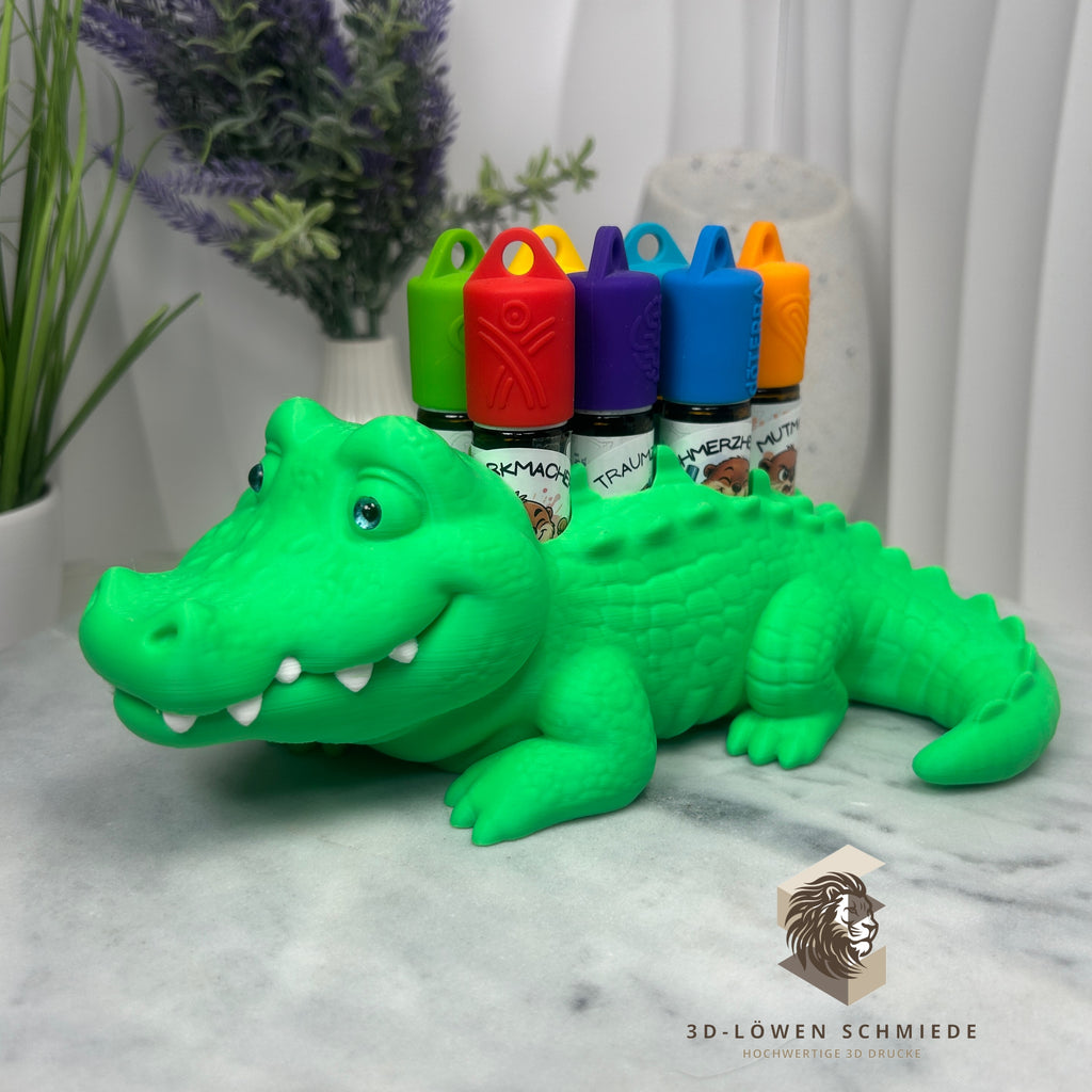 doTERRA Aufsteller für KidsCollection „Krokodil“ für Ätherische Öle Platz für 7x 10ml Roll On | Deko | Geschenk | Aufbewahrung