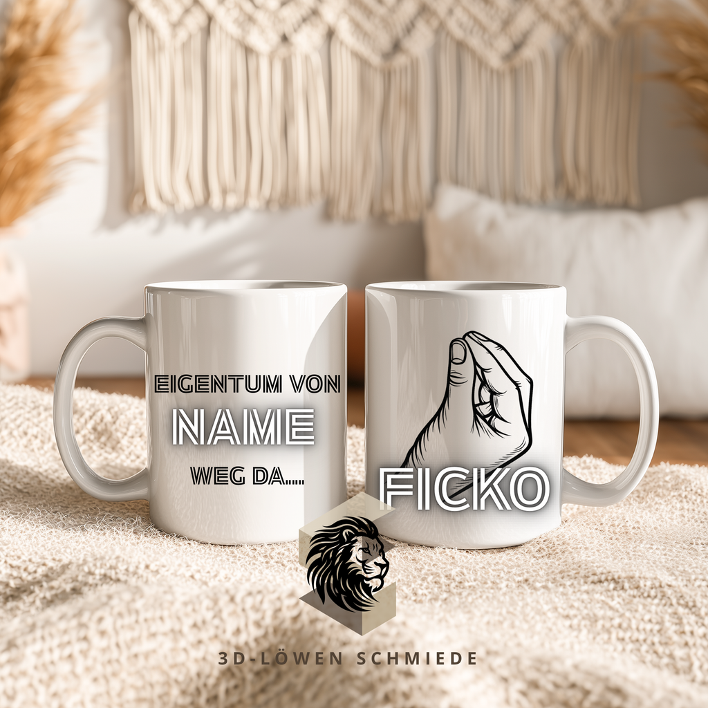 Personalisierte FICKO Tasse mit Spruch & Wunschname