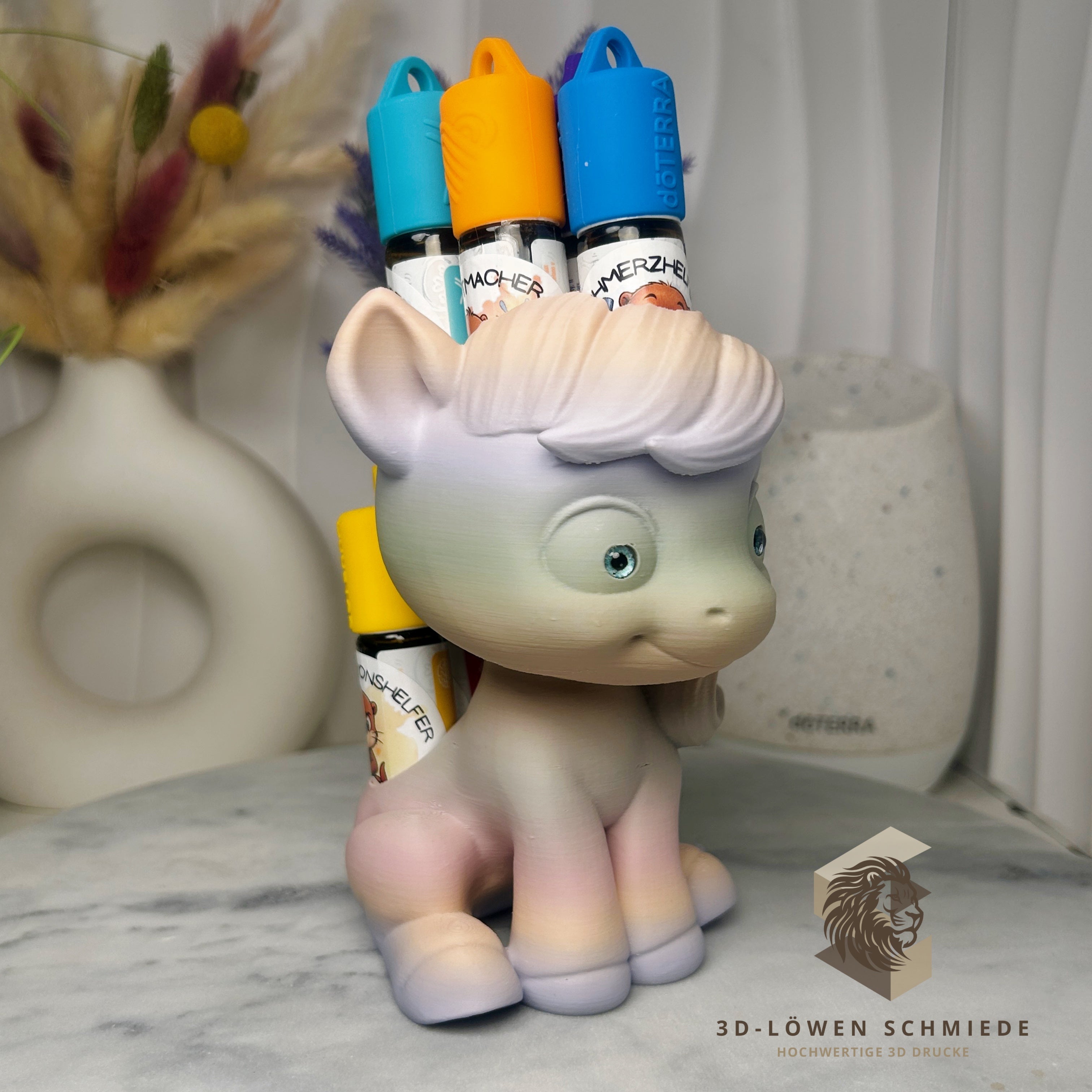 doTERRA Kids Collection Aufsteller für Ätherische Öle, Pferd „Elska“ Platz für 7x 10ml Roll Ons stilvolle Aufbewahrung, Einzigartig