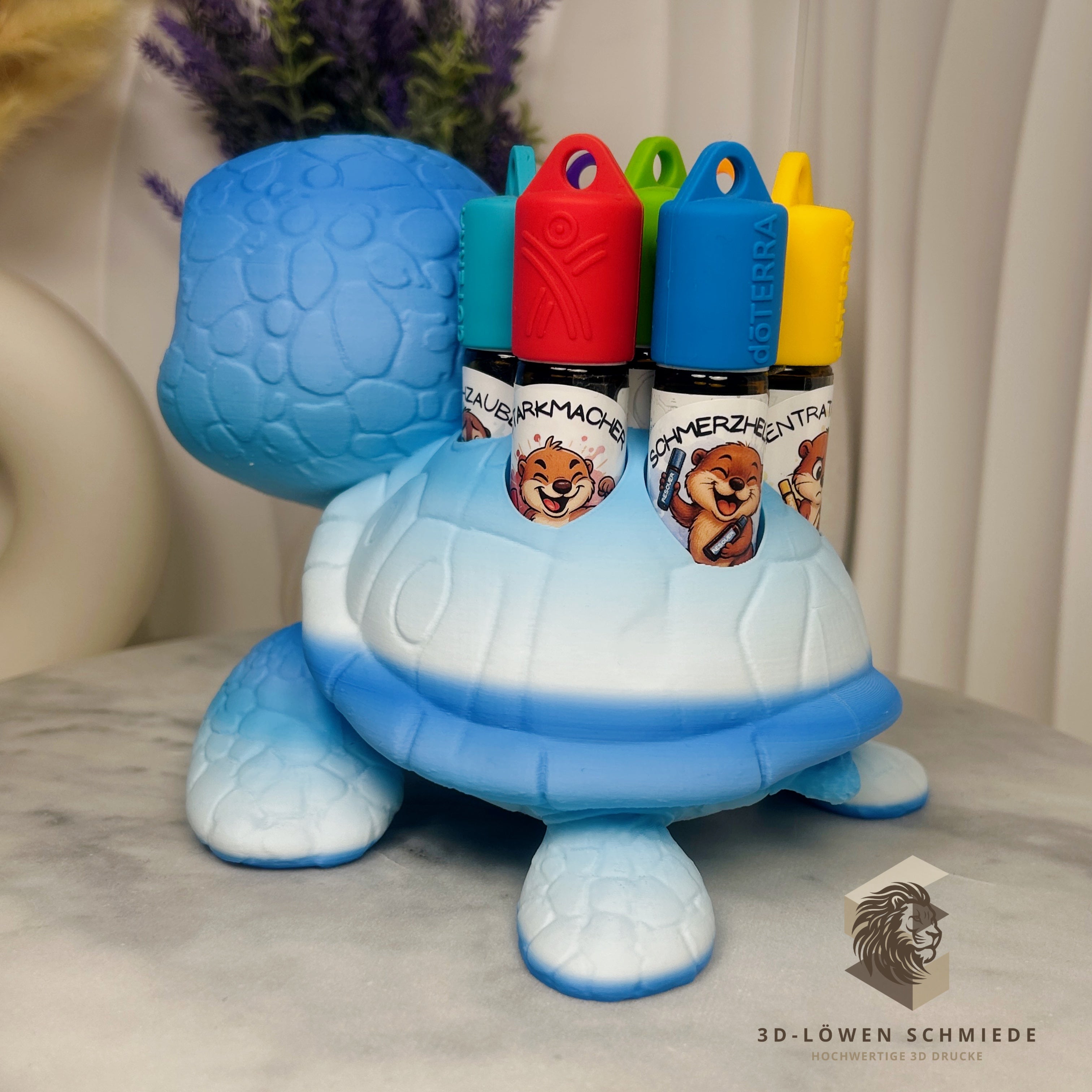 doTERRA Kids Collection Aufsteller für Ätherische Öle „Morla“ die AromaSchildi für 7x 10ml Roll On’s Aufbewahrung, Geschenkidee, Organizer