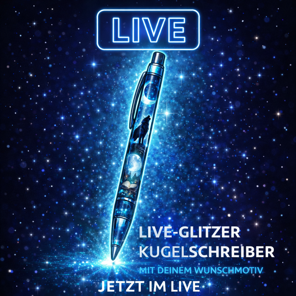 ✨ Live-Glitzer-Kugelschreiber – individuell & schimmernd ✨