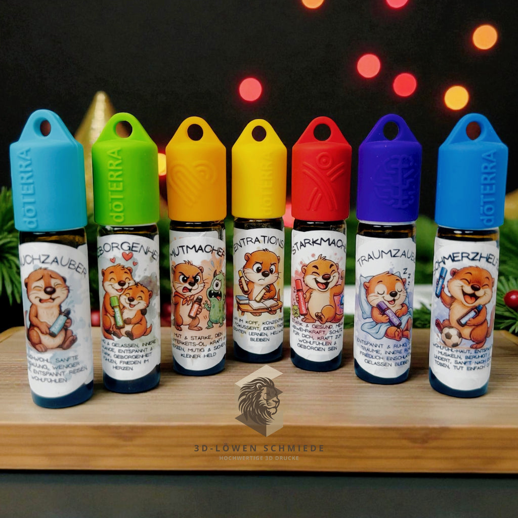 Aufkleber KidsCollection Sticker / Aufkleber für 10ml Roll On’s Ätherische Öle von doterra, Stilvoller Otter Motiv, Aufbewahrung, Geschenkidee