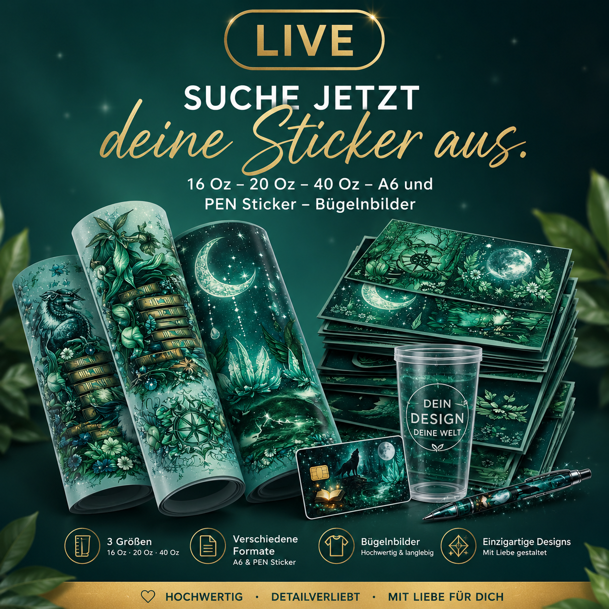 LIVE-Auswahl sichern: Sticker/Wraps 🌸 Anzahlung + Versand 🌸