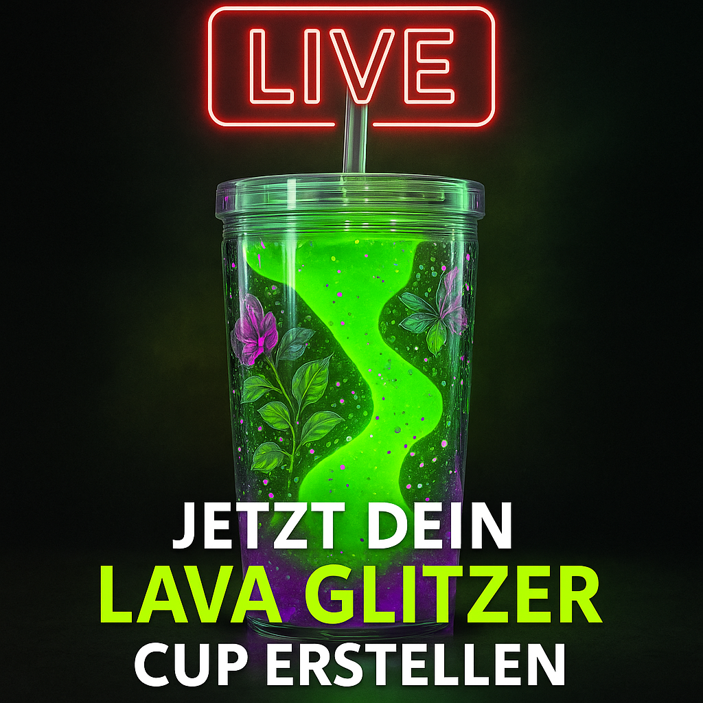 LIVE dein Lava Glitzer Cup erstellen!
