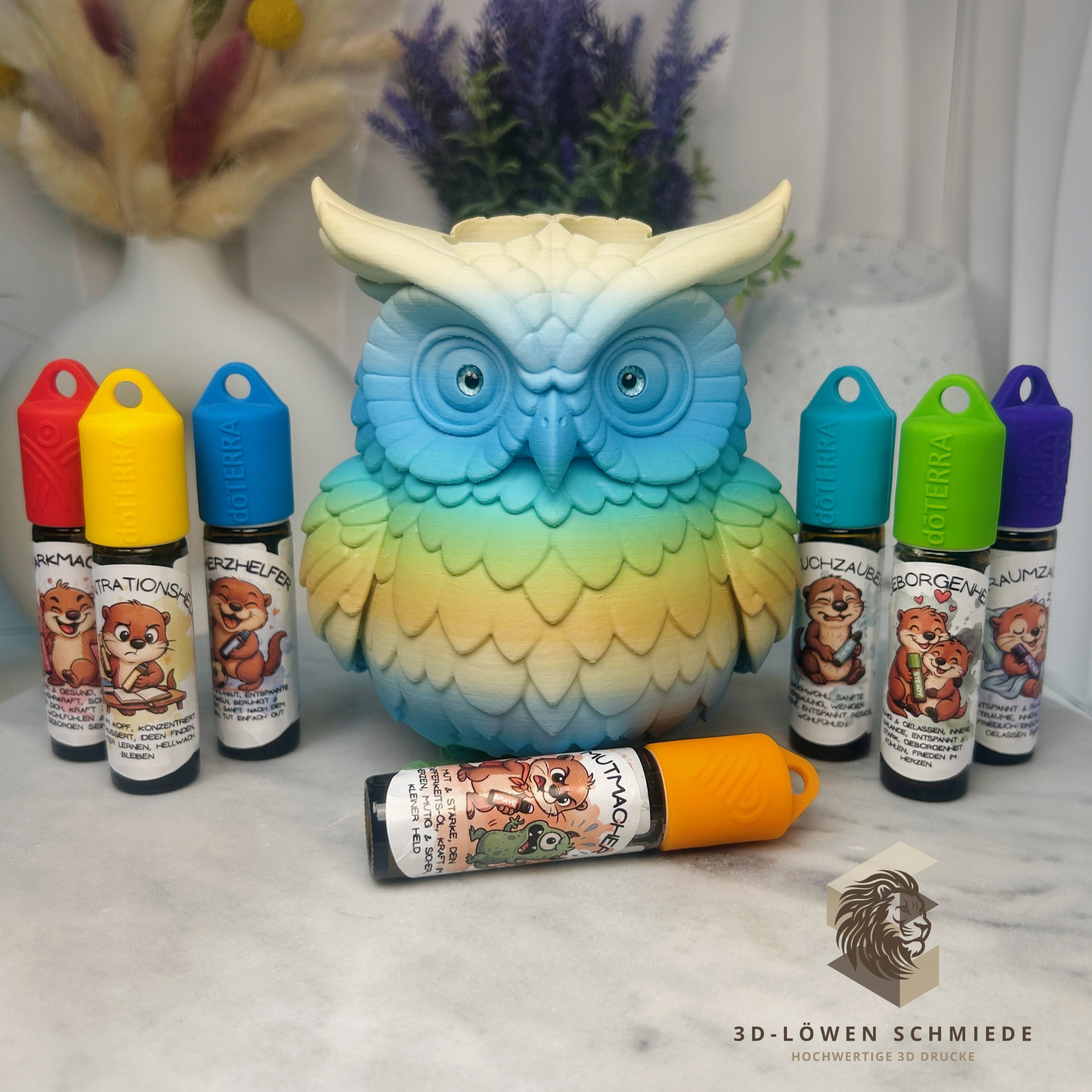 Aufsteller Ätherische Öle für Roll On’s unsere niedliche Eule Kauzig passend für die KidsCollection der doTERRA Serie