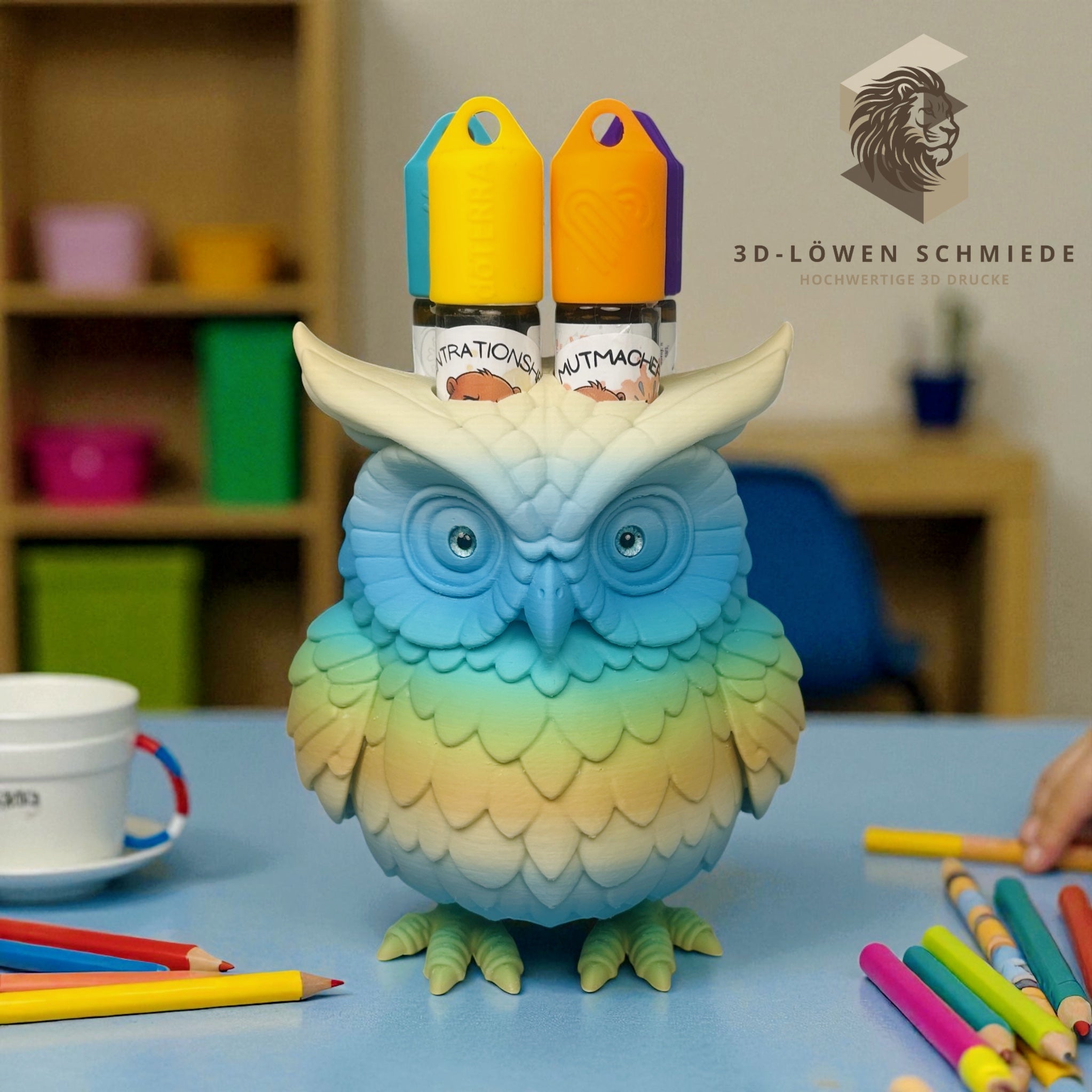 Aufsteller Ätherische Öle für Roll On’s unsere niedliche Eule Kauzig passend für die KidsCollection der doTERRA Serie