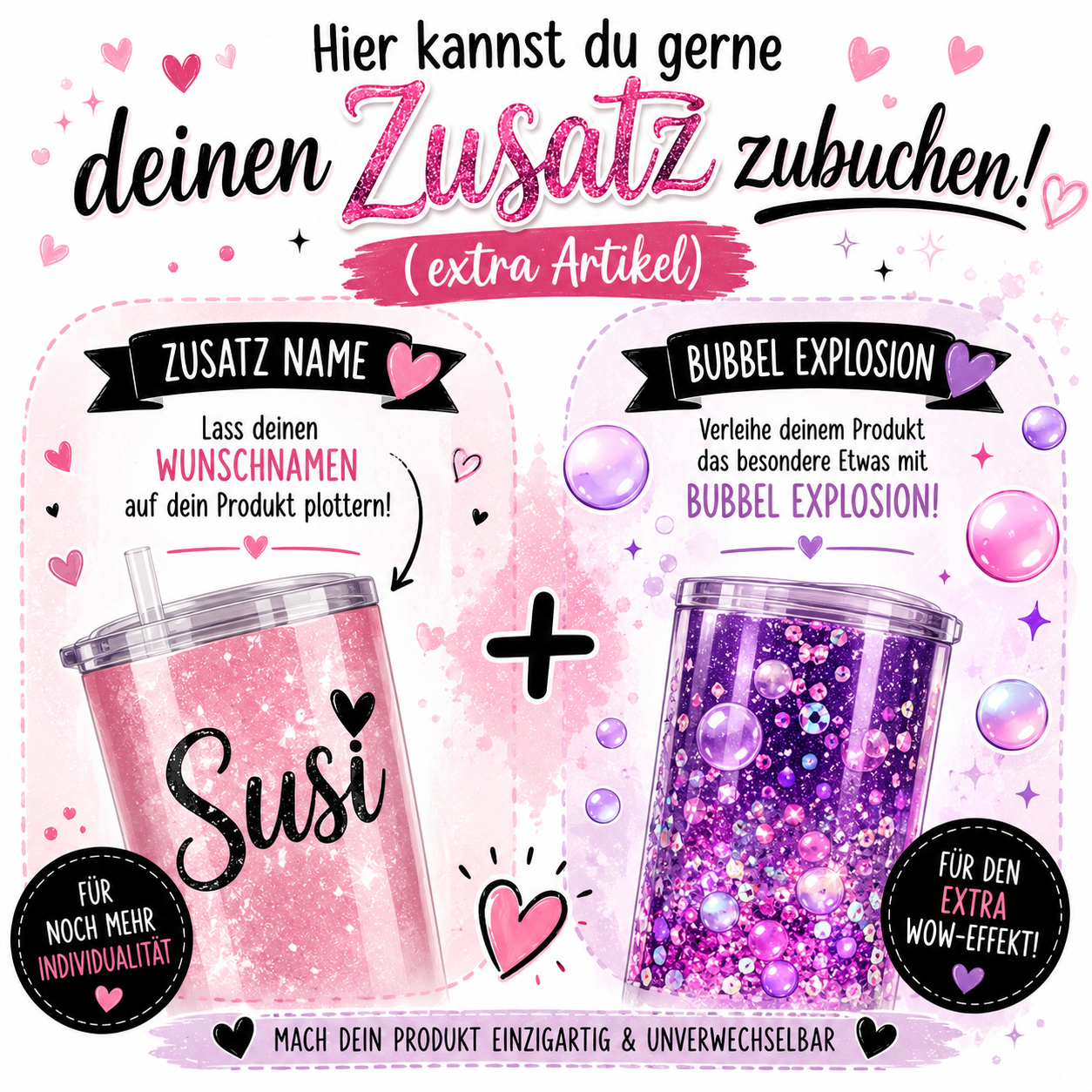 Nachttischlampe Personalisiert, Cup nur im Live erstellbar + Lampen Sockel