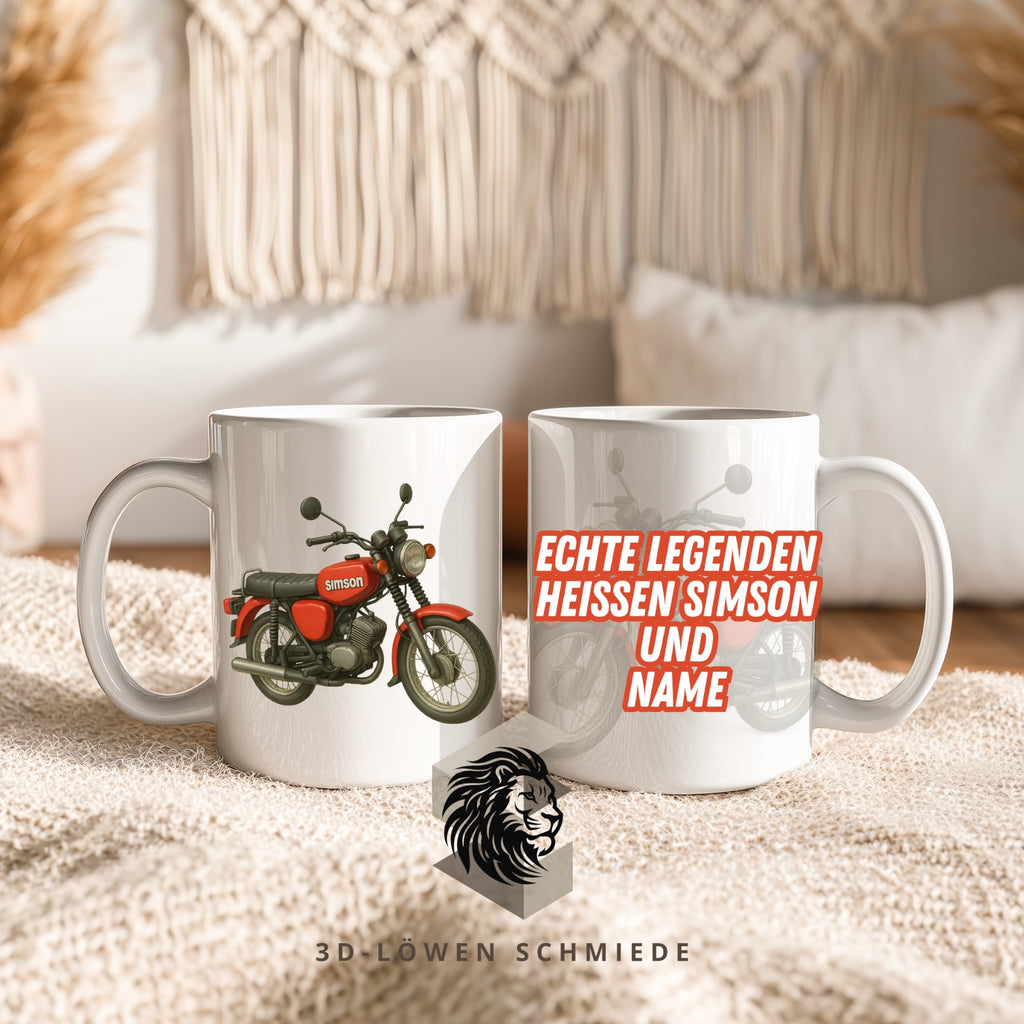 Personalisierte Tasse DDR Moped Tasse 330 oder 600ml mit Name Geschenkidee für Geburtstag, Weihnachten, Kollegen und Familie