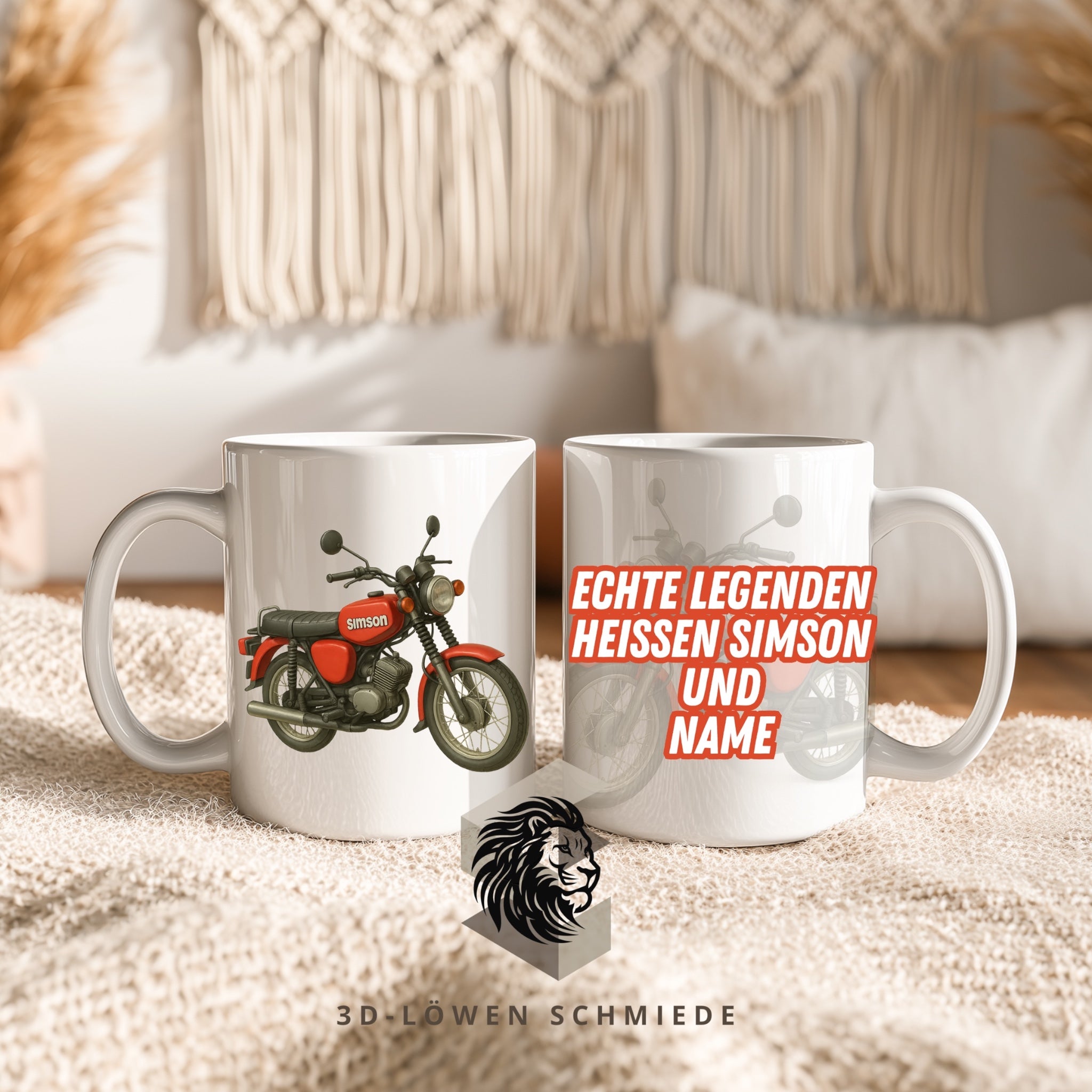Personalisierte Tasse DDR Moped Tasse 330 oder 600ml mit Name Geschenkidee für Geburtstag, Weihnachten, Kollegen und Familie
