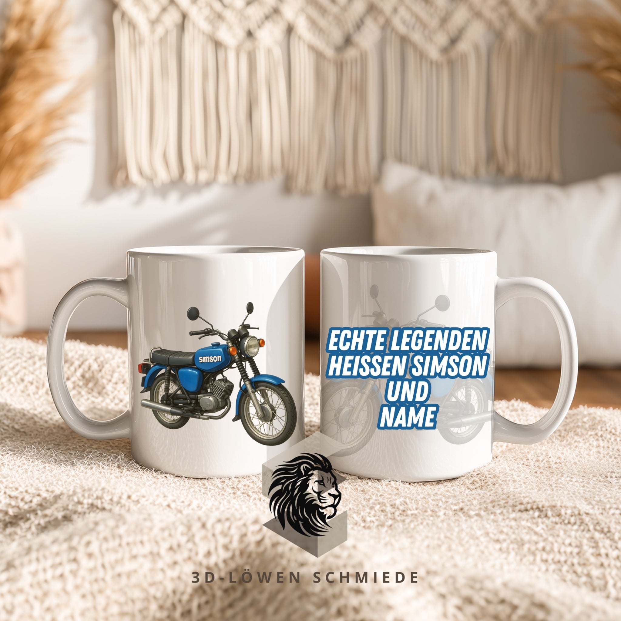 Personalisierte Tasse DDR Moped Tasse 330 oder 600ml mit Name Geschenkidee für Geburtstag, Weihnachten, Kollegen und Familie