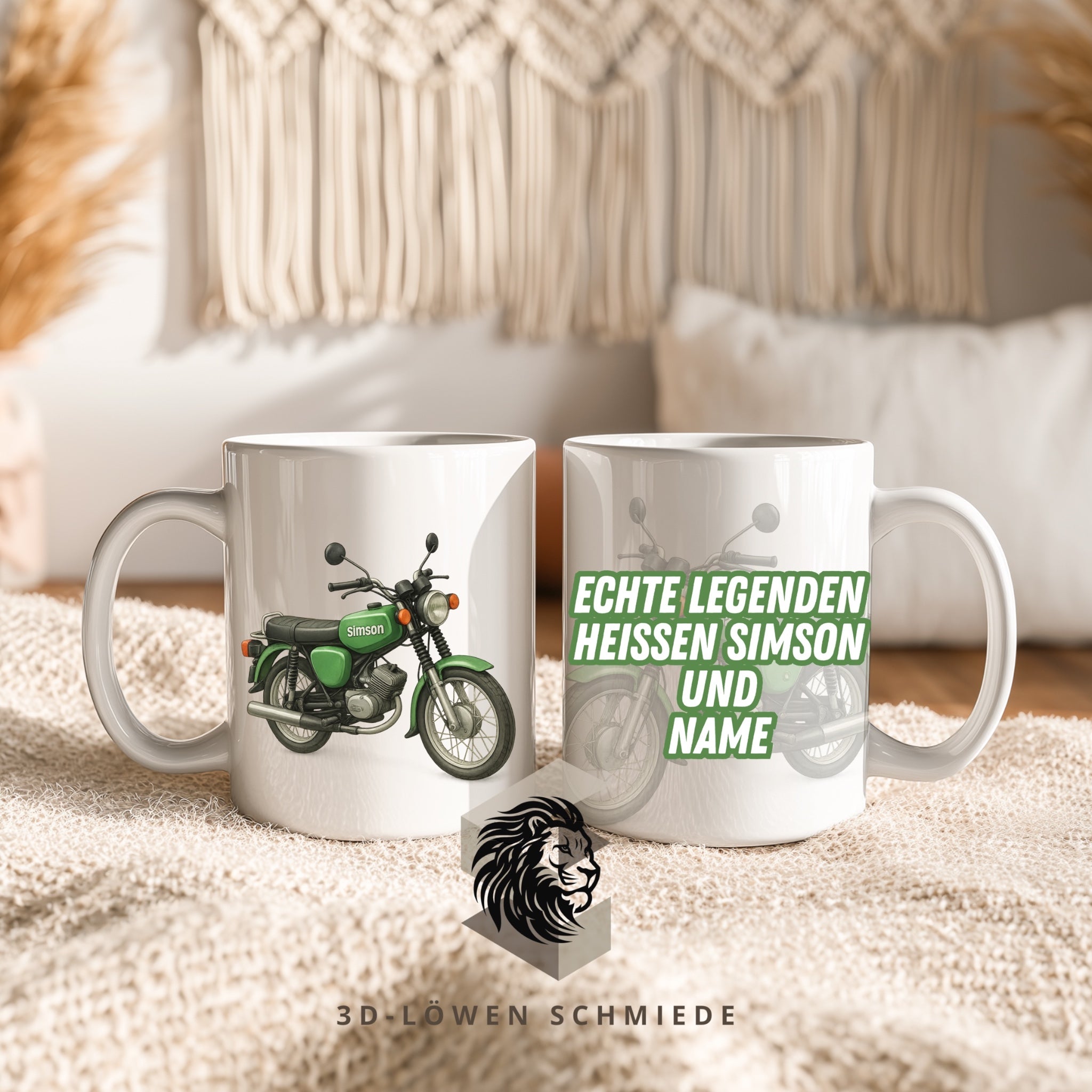 Personalisierte Tasse DDR Moped Tasse 330 oder 600ml mit Name Geschenkidee für Geburtstag, Weihnachten, Kollegen und Familie