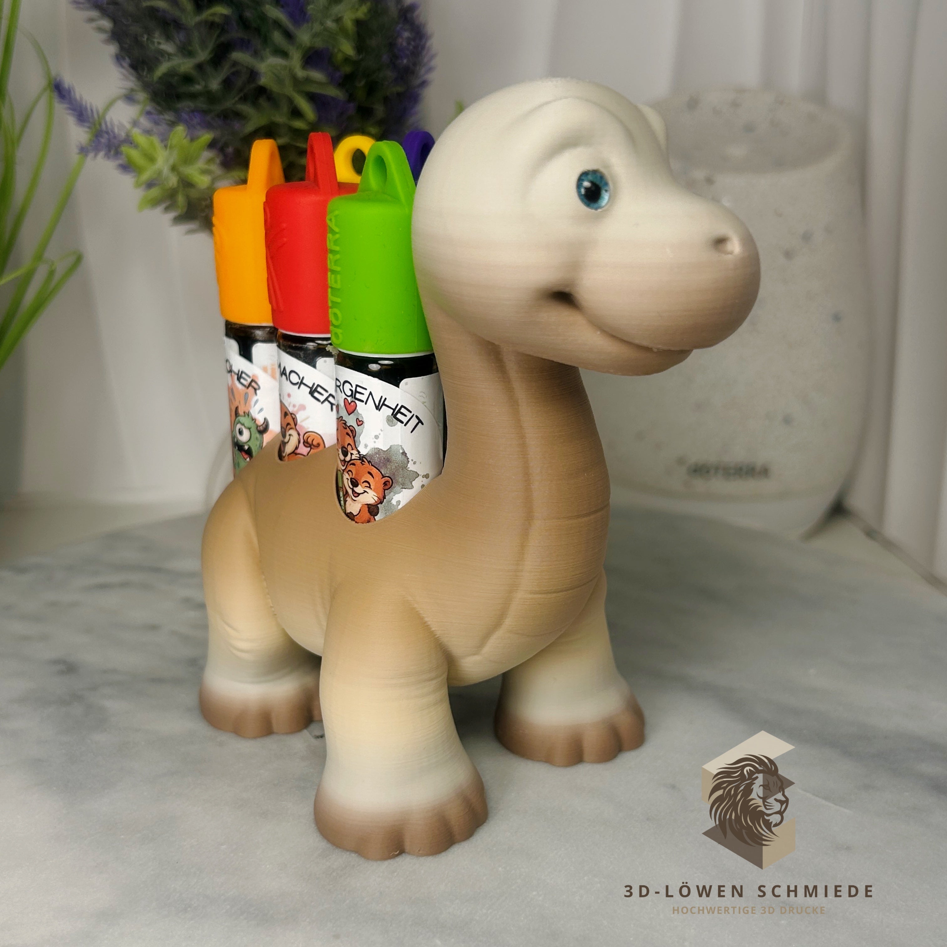 doTERRA Kids Collection Aufsteller für Ätherische Öle, Dino „Milo“ Platz für 7x 10ml Roll-Ons stilvolle Aufbewahrung, Praktisch, Einzigartig