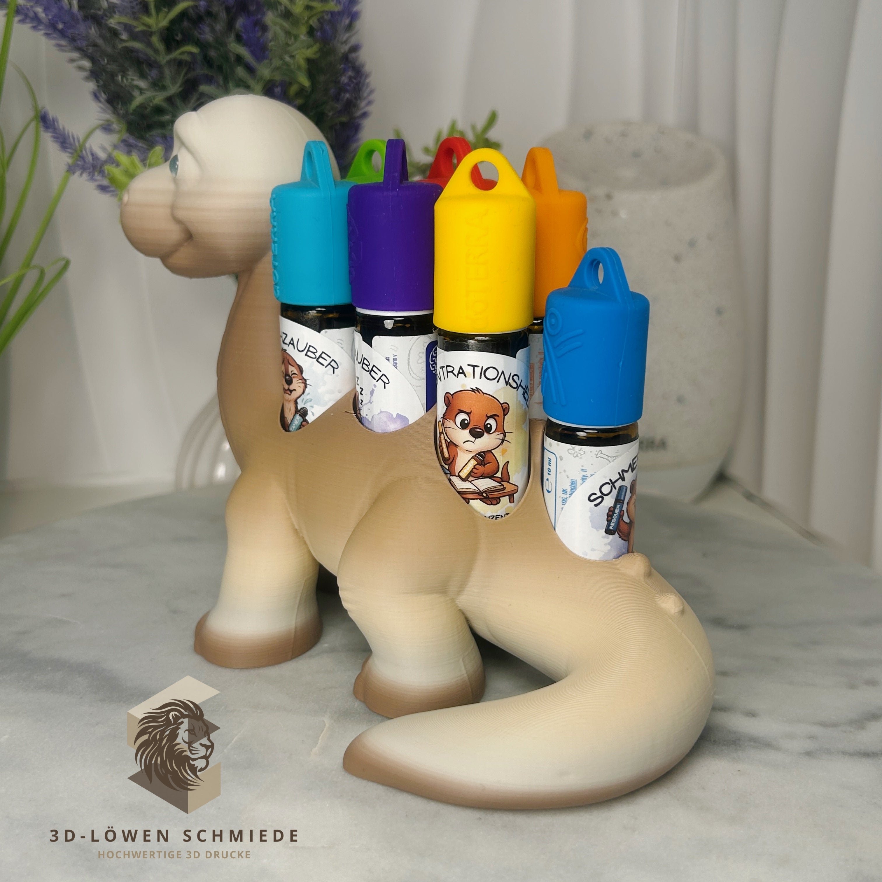 doTERRA Kids Collection Aufsteller für Ätherische Öle, Dino „Milo“ Platz für 7x 10ml Roll-Ons stilvolle Aufbewahrung, Praktisch, Einzigartig