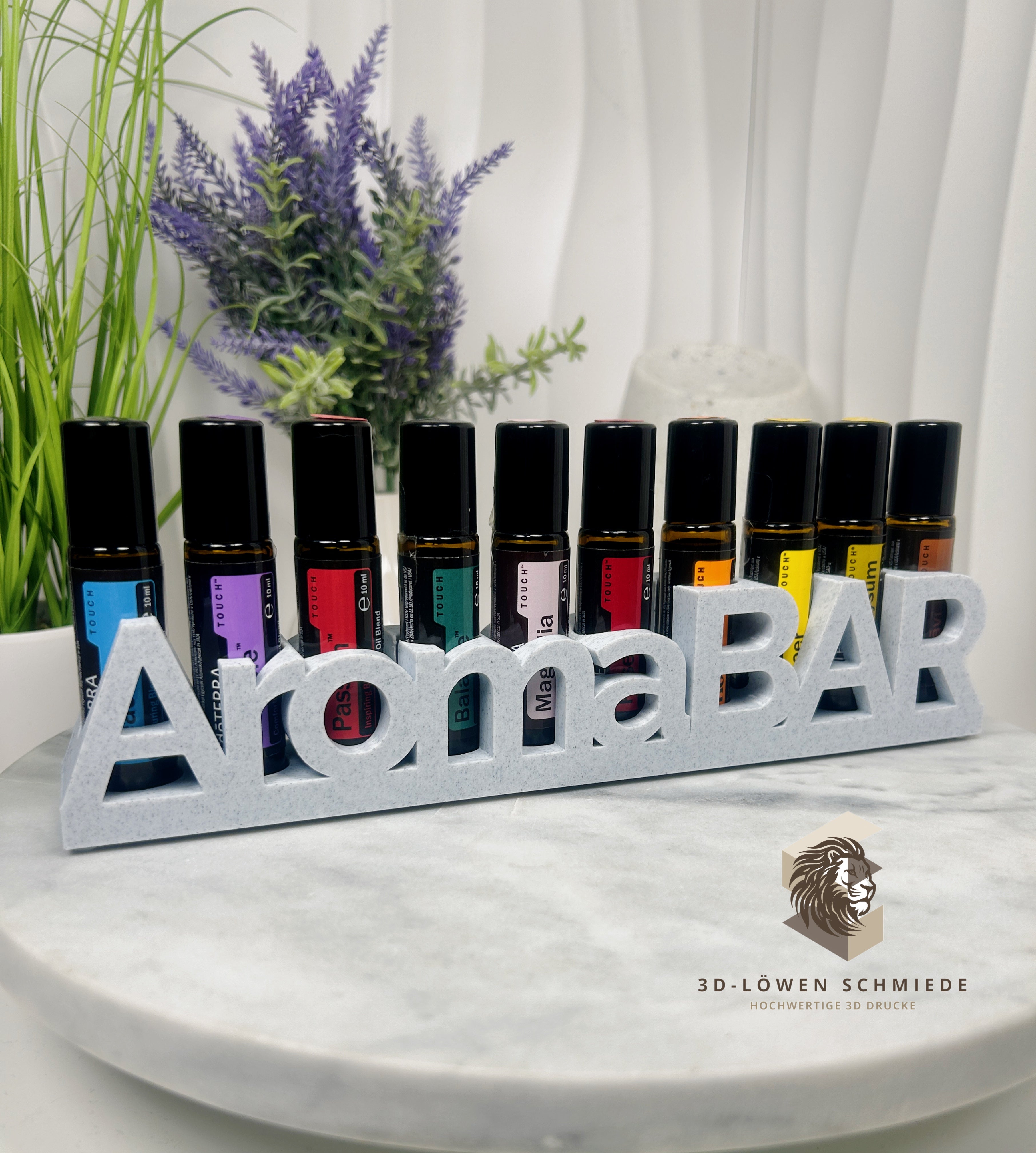 AromaBAR Aufsteller für Ätherische Öle Aufsteller oder Regal zum Anhängen Platz für 10x 10ml Touch Roll On, Stilvolle Geschenkidee