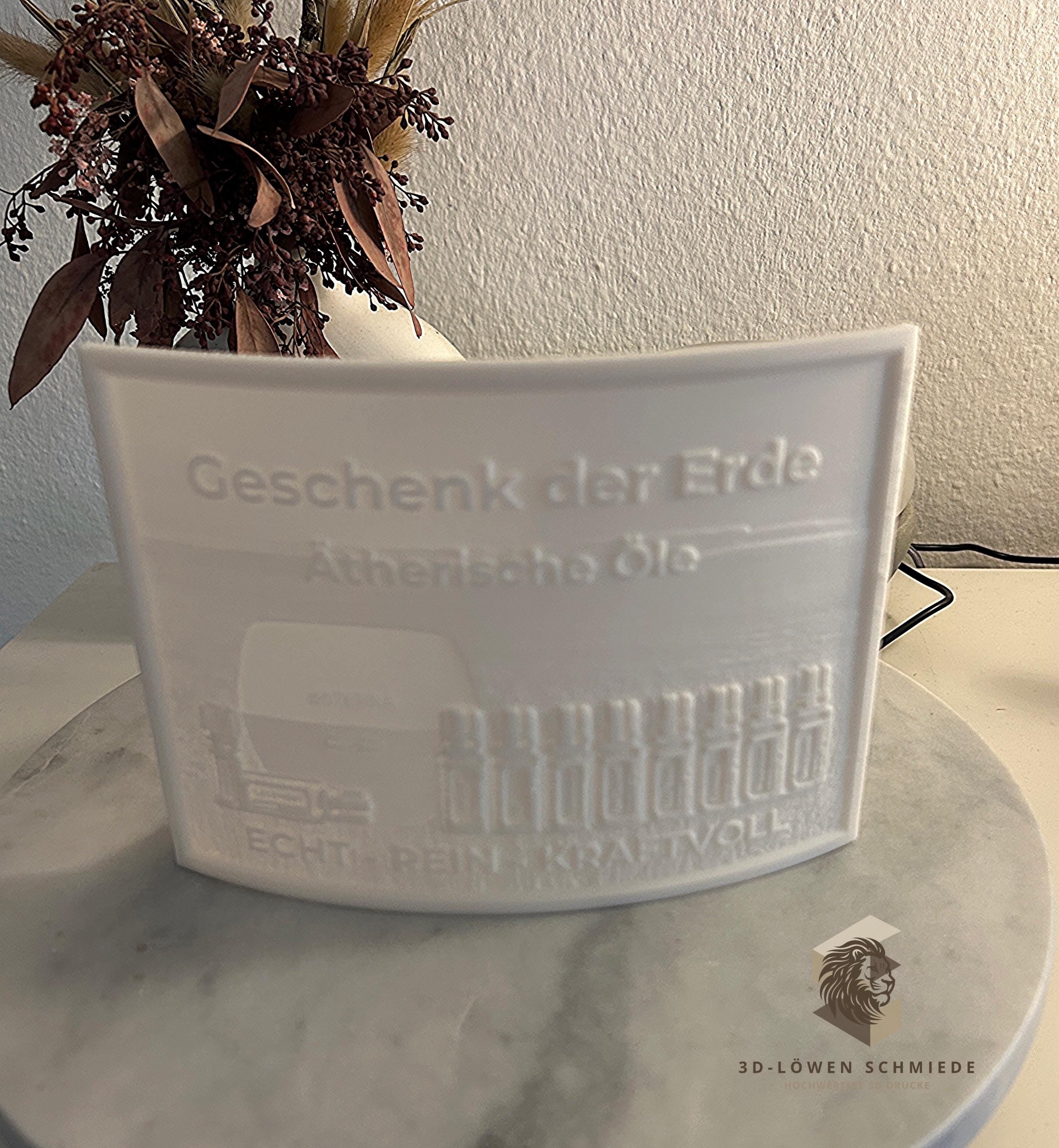 doTERRA Lichtbild „Geschenk der Erde“ Austeller, mit LED Beleuchtung, zur Präsentation.