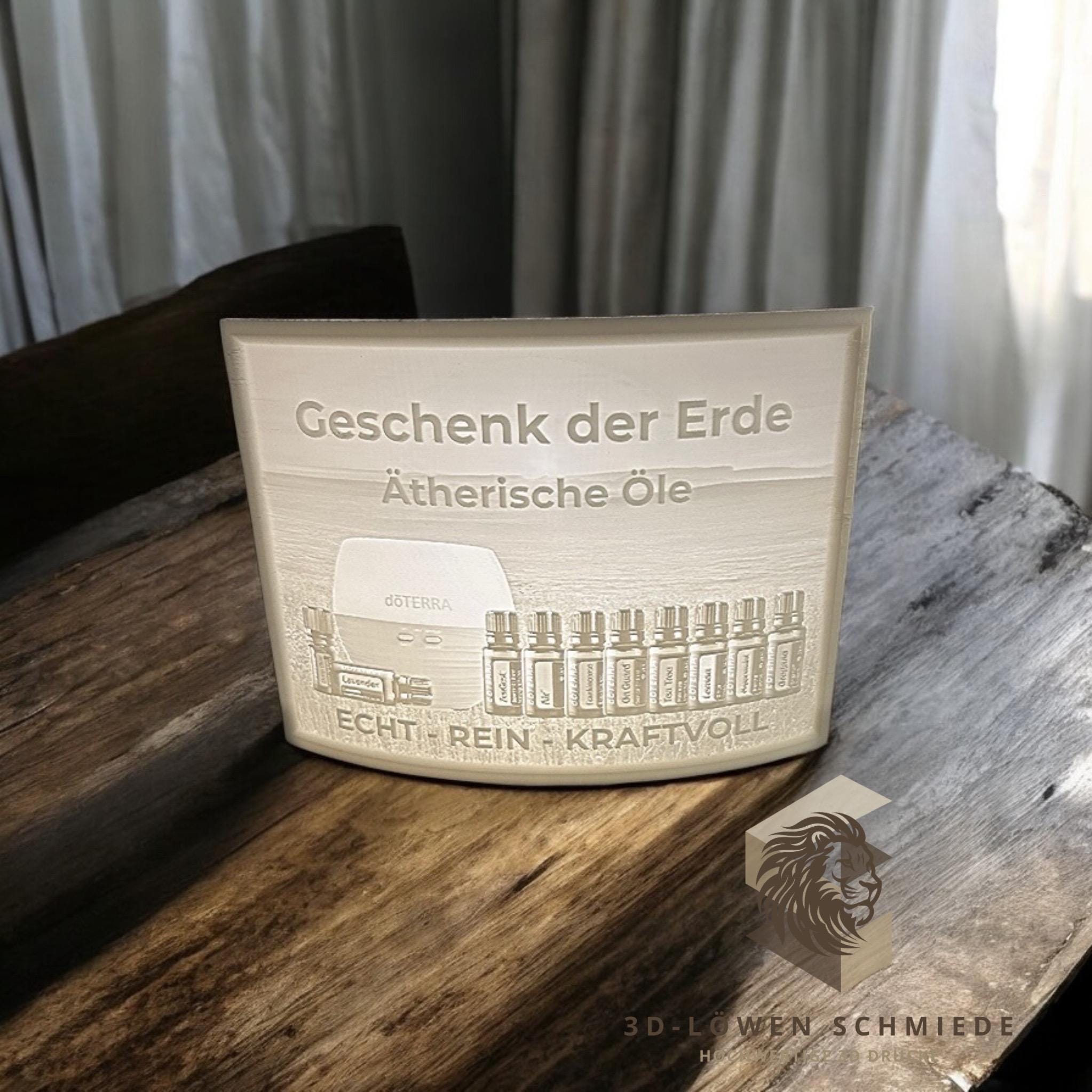 doTERRA Lichtbild „Geschenk der Erde“ Austeller, mit LED Beleuchtung, zur Präsentation.