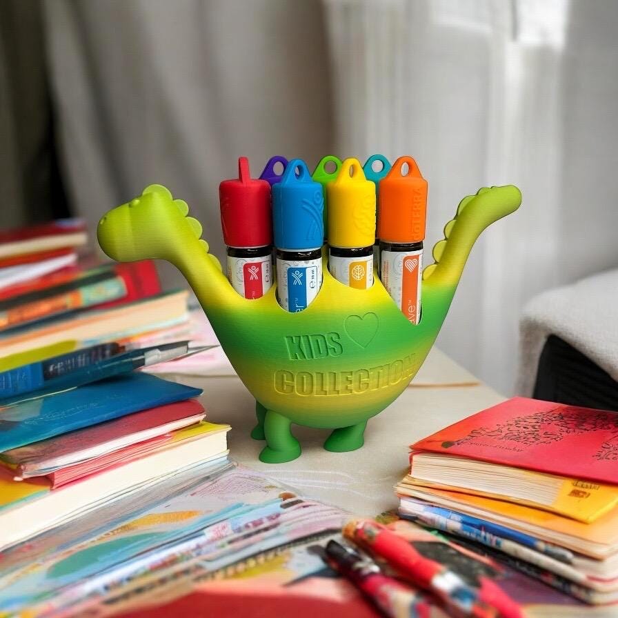 doTERRA Kids Collection Aufsteller für Ätherische Öle - Dino Einzelstück für 7x 10ml Roll-Ons Aufsteller