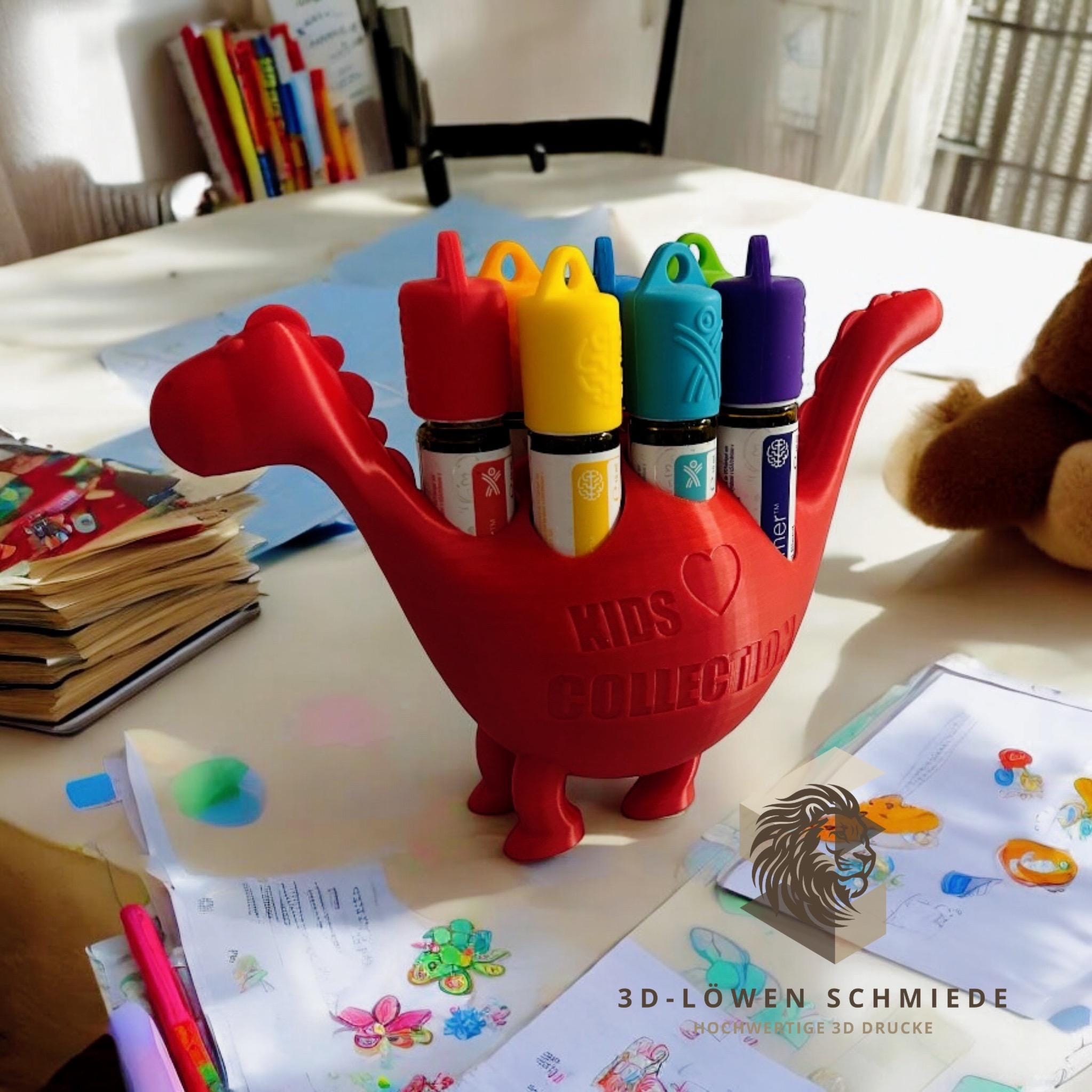 doTERRA Kids Collection für Ätherische Öle - Dino einfarbig mehrere Farben wählbar für 7x 10ml Roll-Ons Aufsteller