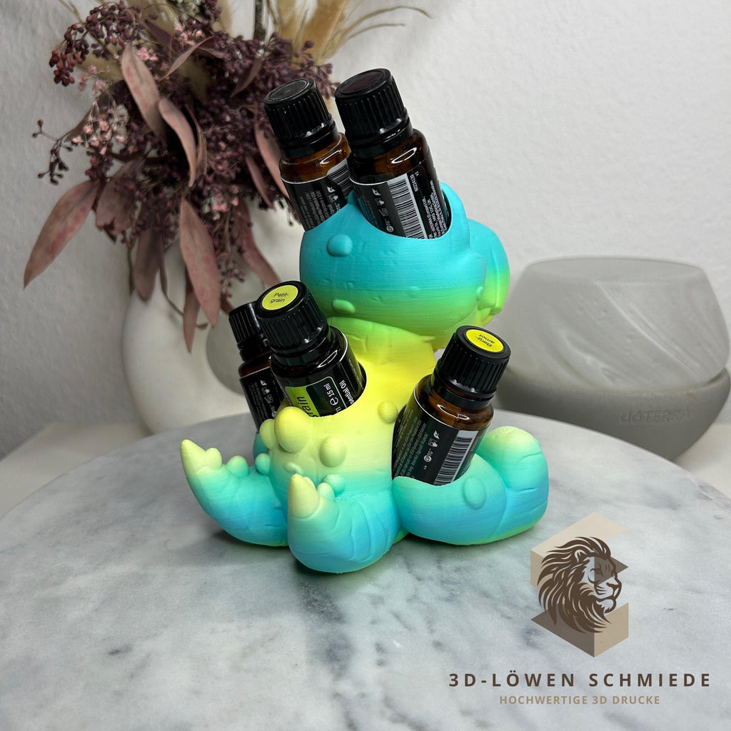 doTERRA Aufsteller BrontoRex für Ätherische Öle 5x 15ml Flaschen - Aufbewahrung - Geschenk - Organizer - Ölflaschen Halter - Aromatherapie