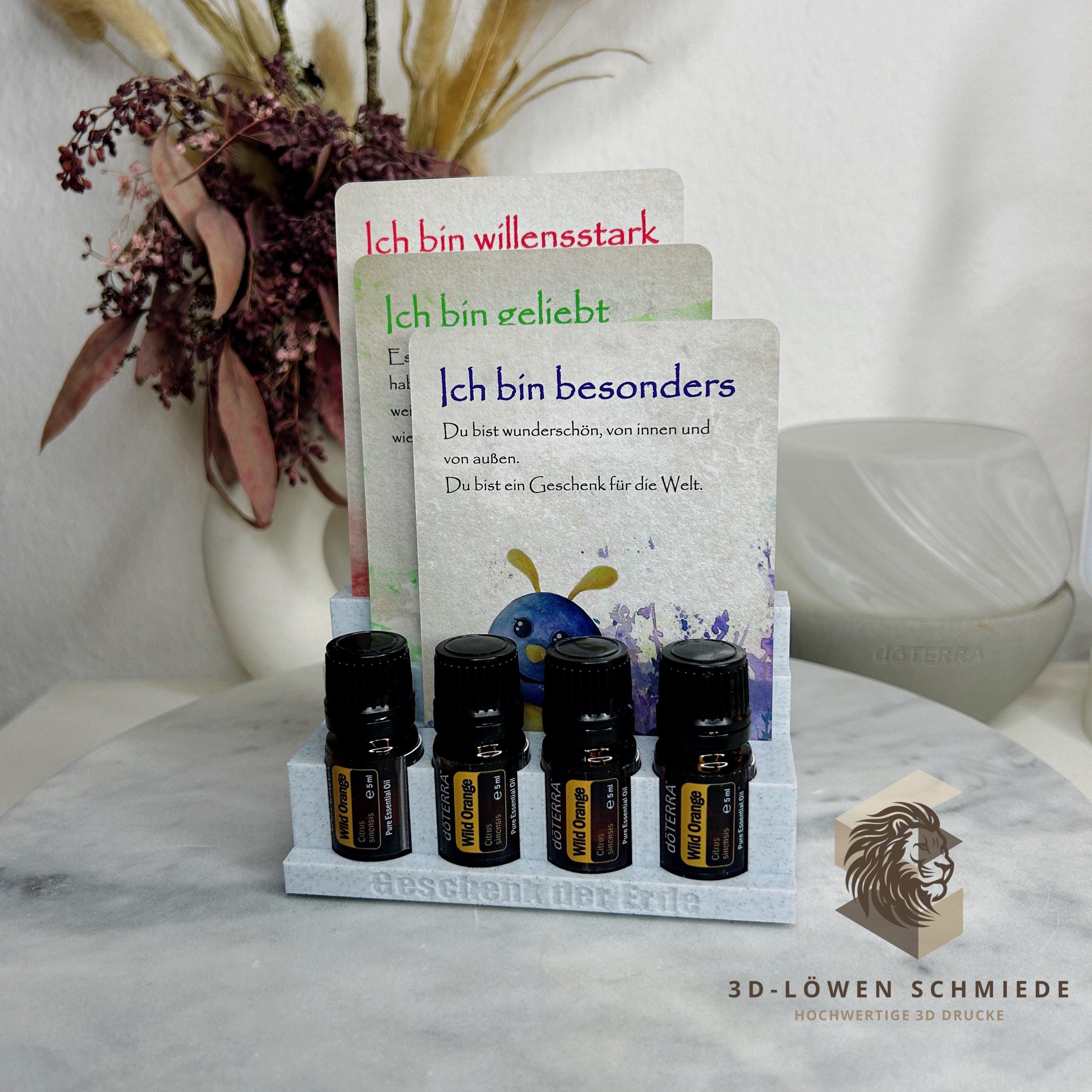 doTERRA Affirmationen / Karten Display Halter für Ätherische Öle & Karten Aufbewahrung Platz für 4x 5ml mit Kartenfach Organizer