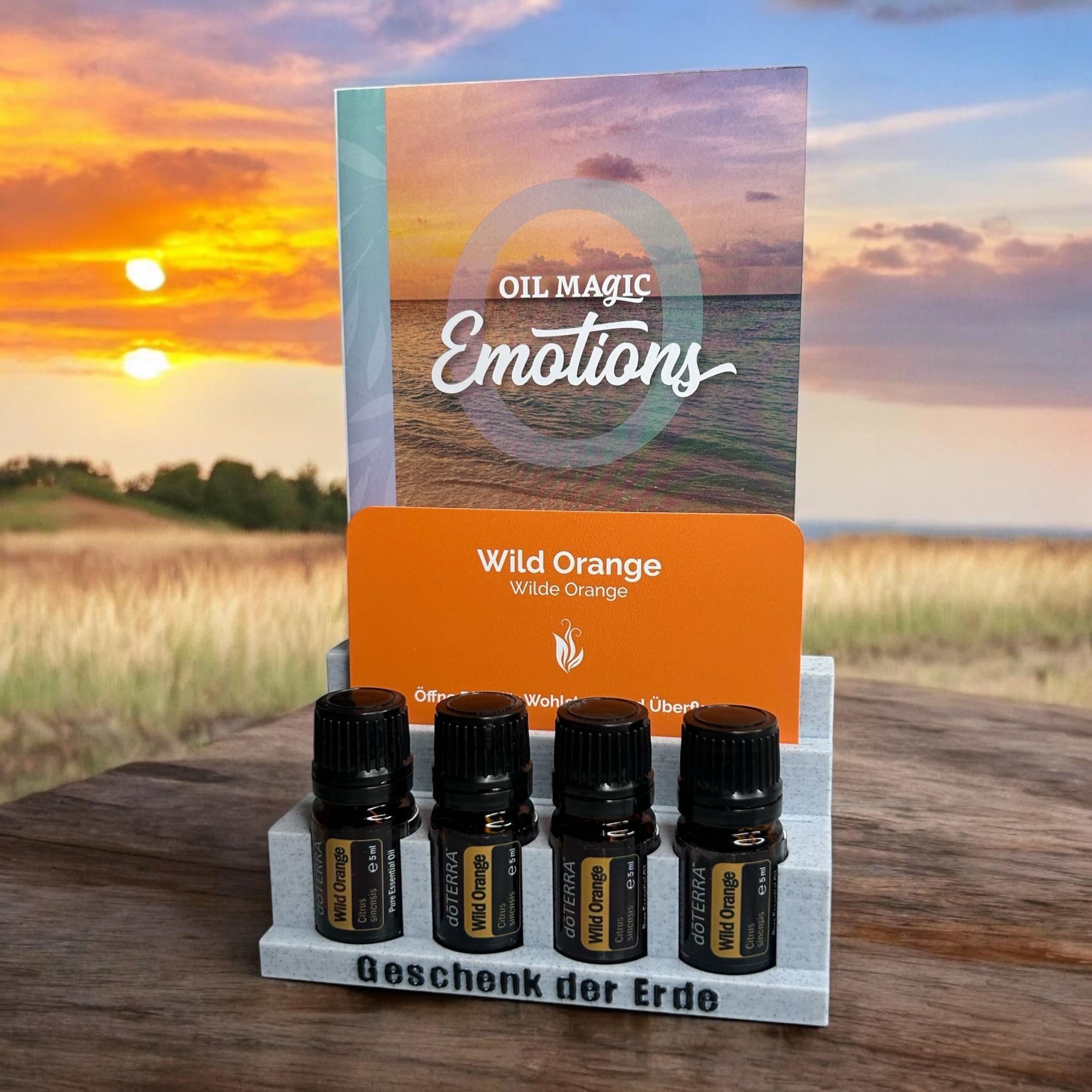 doTERRA Affirmationen / Karten Display Halter für Ätherische Öle & Karten Aufbewahrung Platz für 4x 5ml mit Kartenfach Organizer