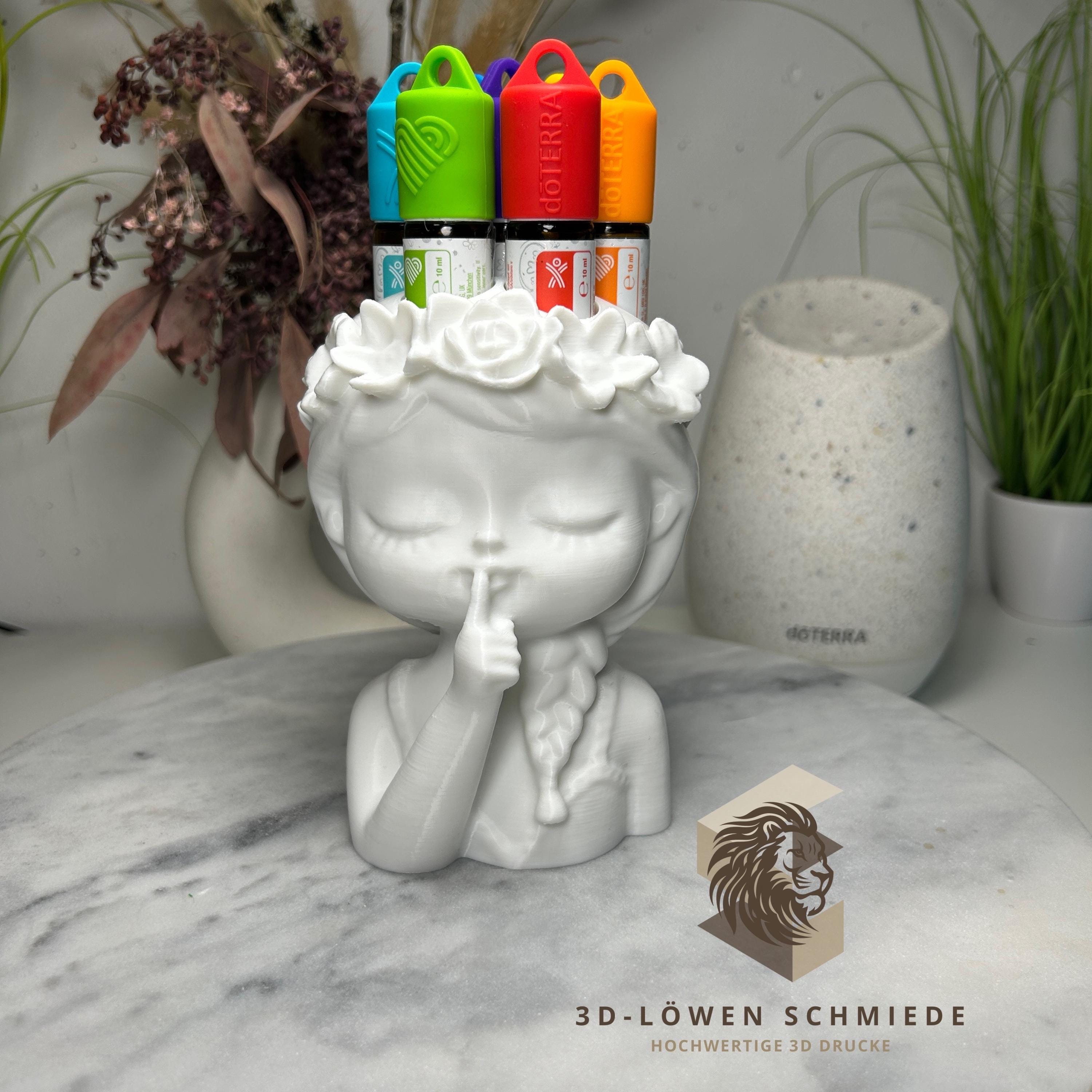 doTERRA Blumenmädchen V1. Aufsteller für Ätherische Öle 7x 10ml Roll-Ons im stilvollem und praktischen Design / Aufbewahrung / Geschenkidee