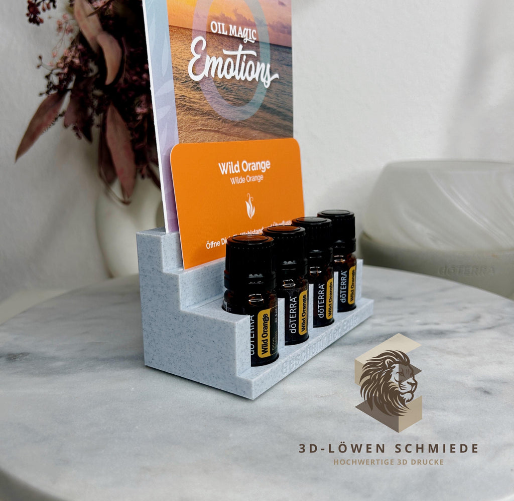 doTERRA Affirmationen / Karten Display Halter für Ätherische Öle & Karten Aufbewahrung Platz für 4x 5ml mit Kartenfach Organizer