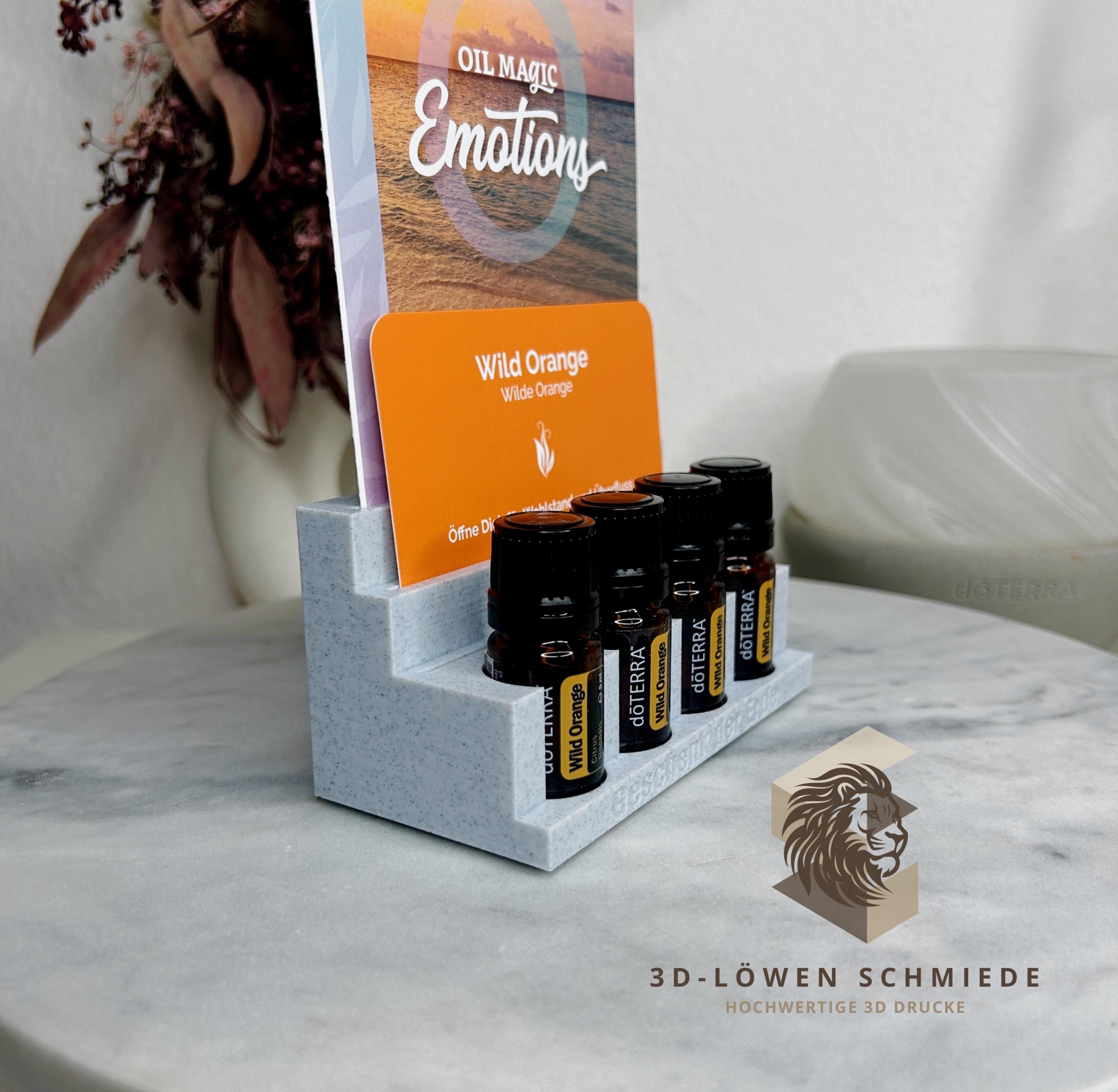 doTERRA Affirmationen / Karten Display Halter für Ätherische Öle & Karten Aufbewahrung Platz für 4x 5ml mit Kartenfach Organizer