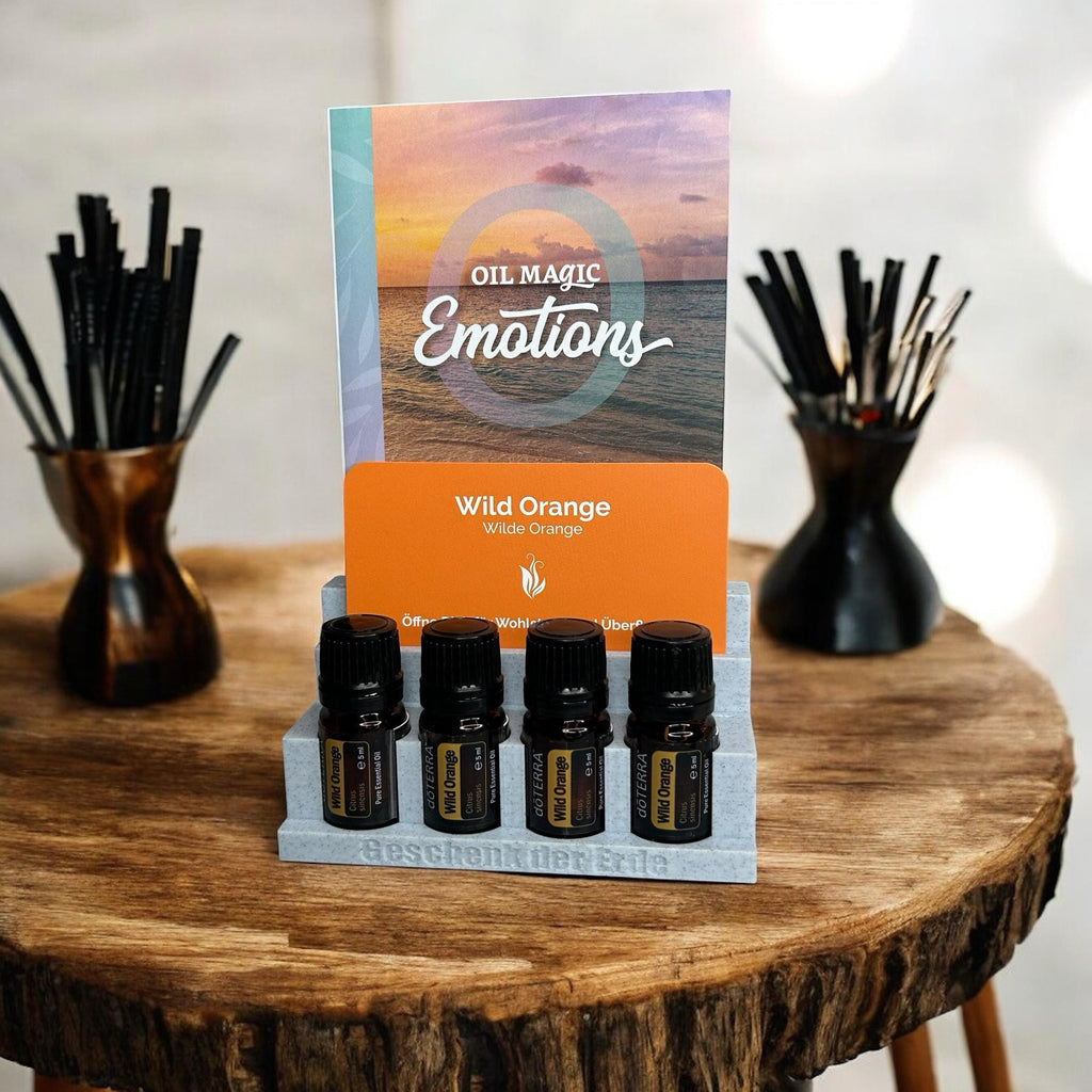 doTERRA Affirmationen / Karten Display Halter für Ätherische Öle & Karten Aufbewahrung Platz für 4x 5ml mit Kartenfach Organizer