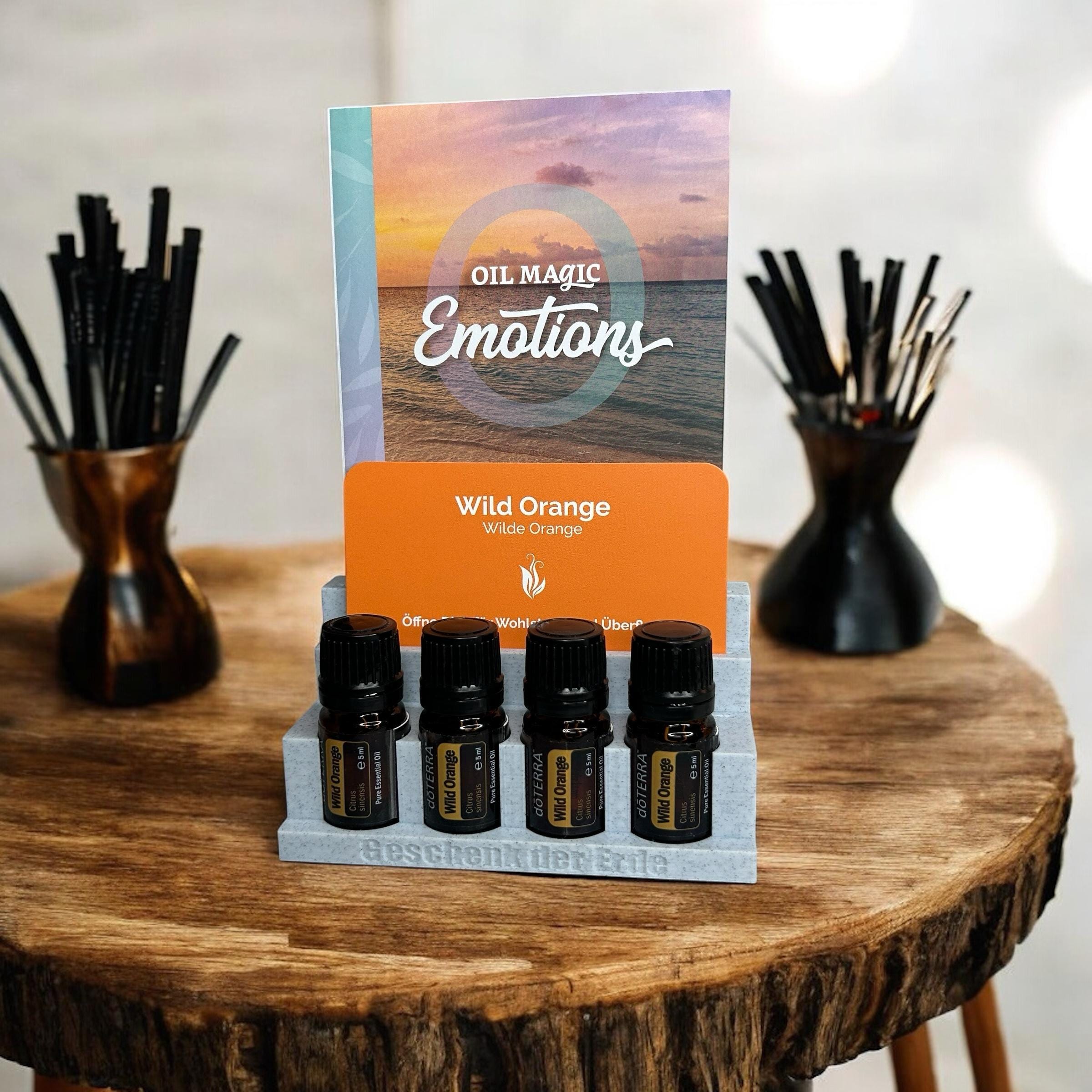doTERRA Affirmationen / Karten Display Halter für Ätherische Öle & Karten Aufbewahrung Platz für 4x 5ml mit Kartenfach Organizer