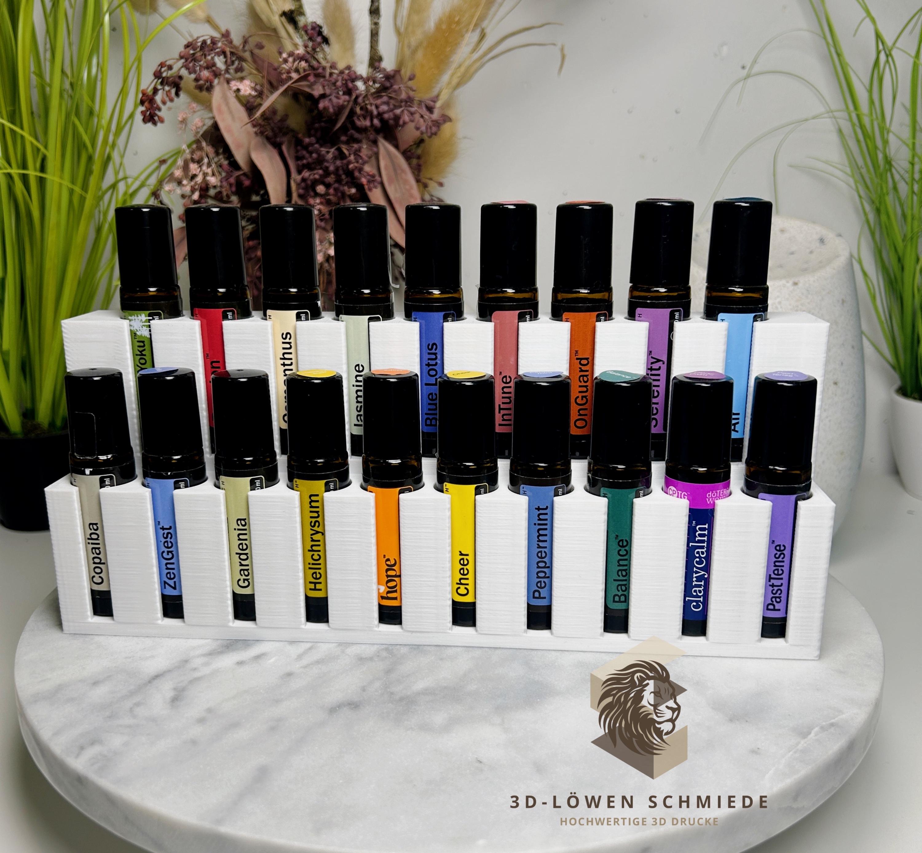doTERRA Aufsteller für 19x 10ml Ätherische Öle Touch Roll-On‘s mit Sichtfenster auf die Öle / Weiß / auch in anderen Farben