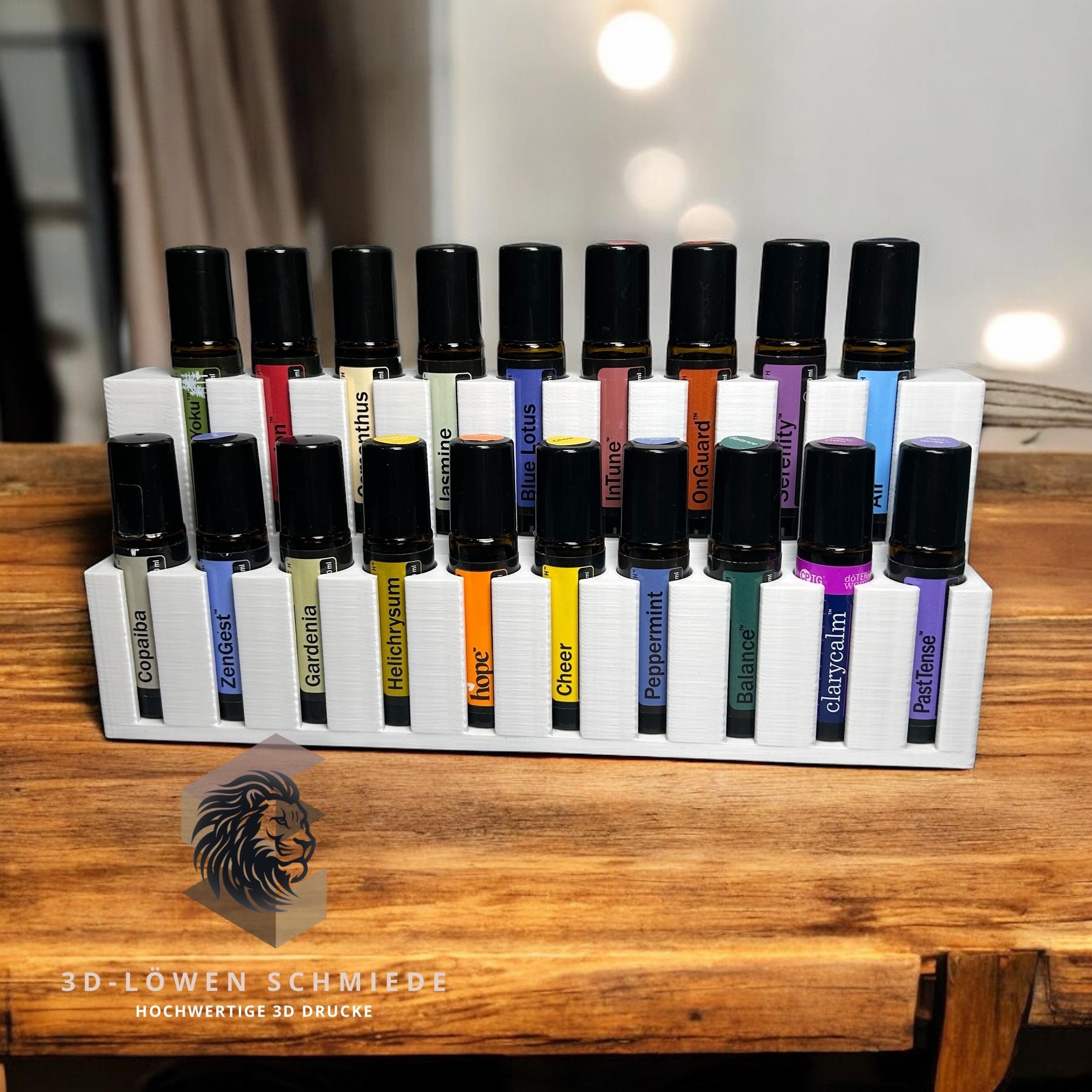 doTERRA Aufsteller für 19x 10ml Ätherische Öle Touch Roll-On‘s mit Sichtfenster auf die Öle / Weiß / auch in anderen Farben