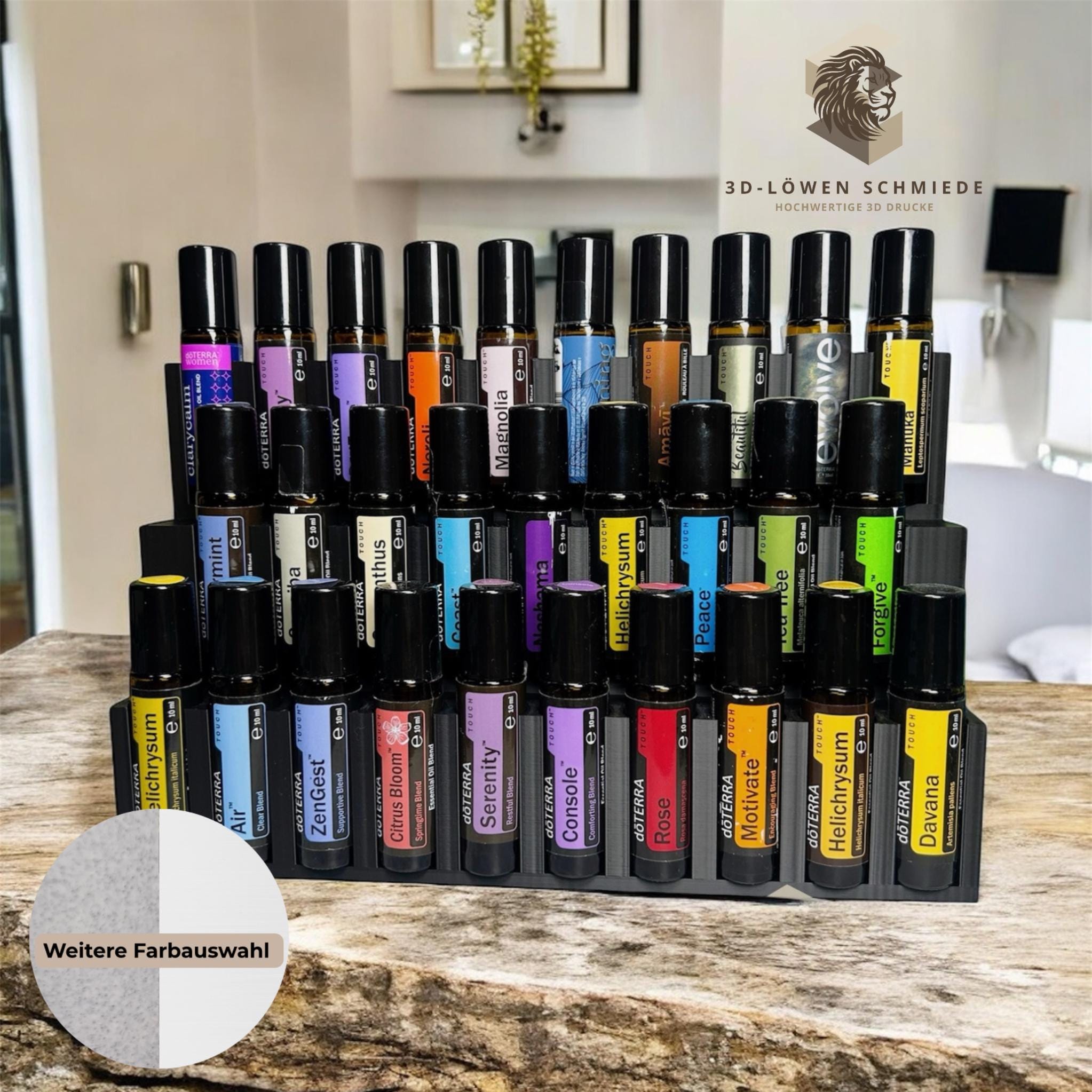 doTERRA Aufsteller für 29x 10ml Ätherische Öle Touch Roll-On‘s mit Sichtfenster - Aufbewahrung - in Schwarz, Weiß, andere Farben anfragen