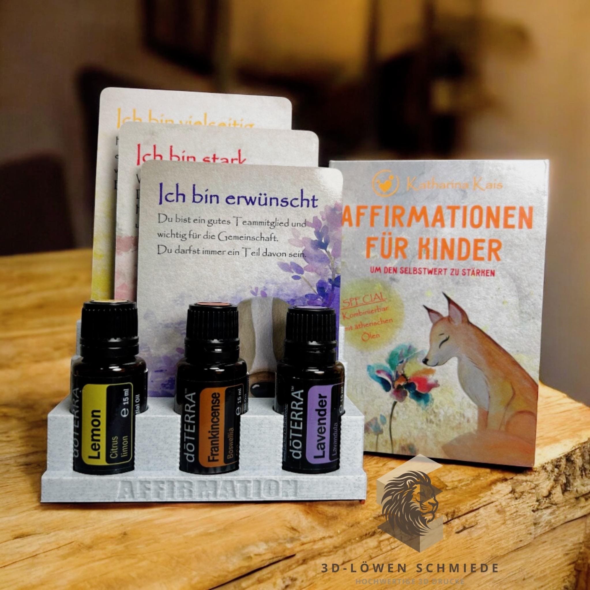 doTERRA Affirmationen / Karten Display Halter für Ätherische Öle & Karten Aufbewahrung Platz für 3x 15ml mit Kartenfach Organizer