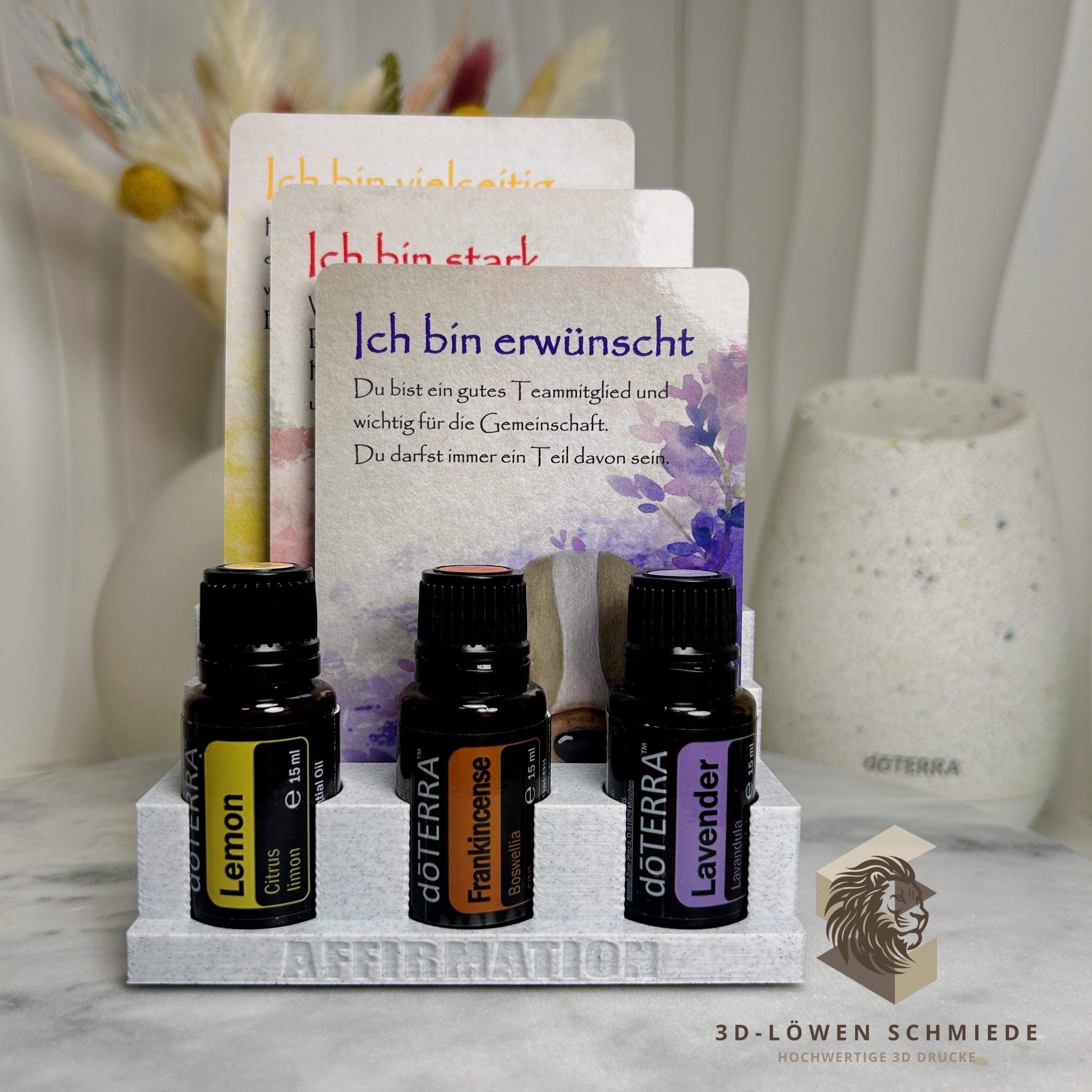 doTERRA Affirmationen / Karten Display Halter für Ätherische Öle & Karten Aufbewahrung Platz für 3x 15ml mit Kartenfach Organizer
