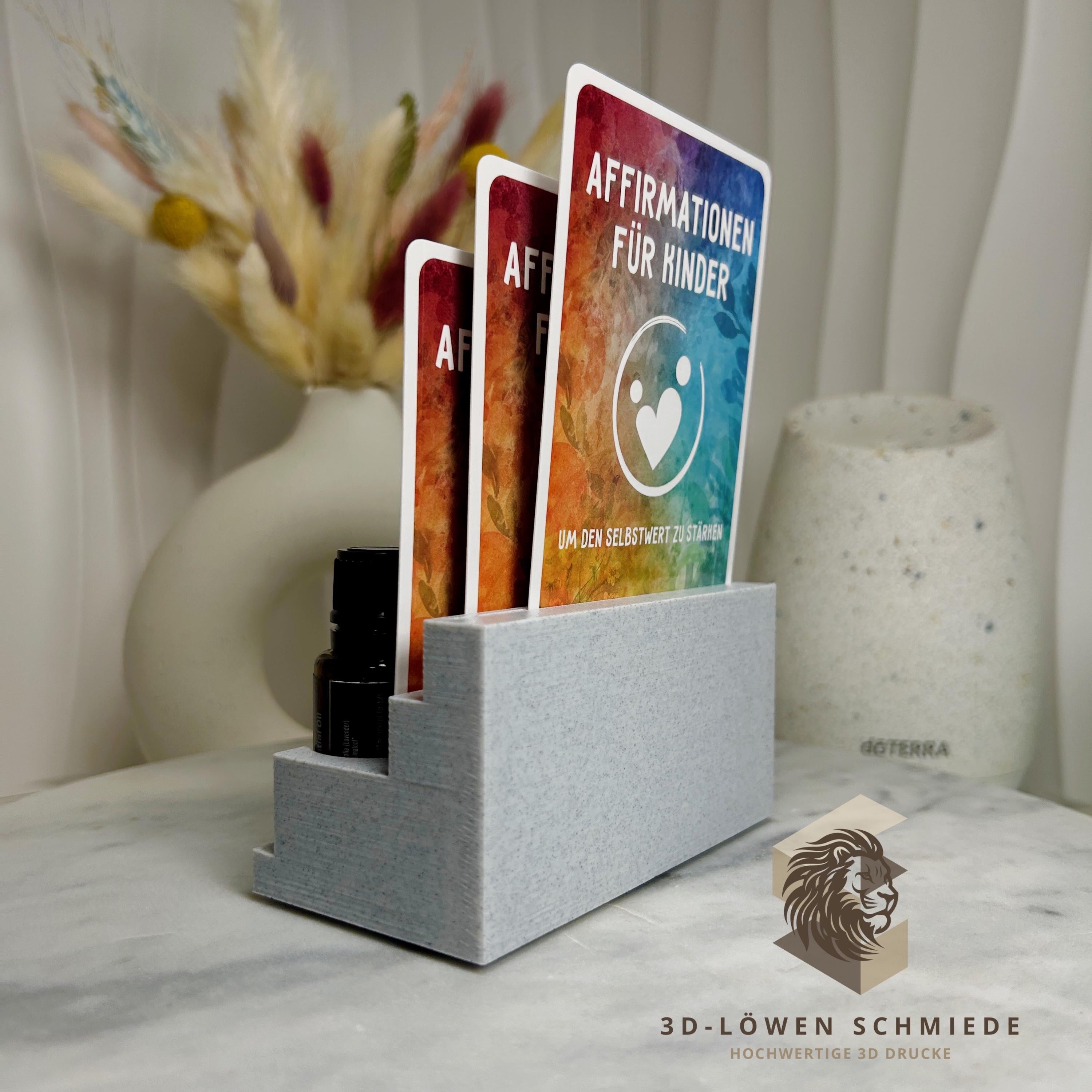 doTERRA Affirmationen / Karten Display Halter für Ätherische Öle & Karten Aufbewahrung Platz für 3x 15ml mit Kartenfach Organizer