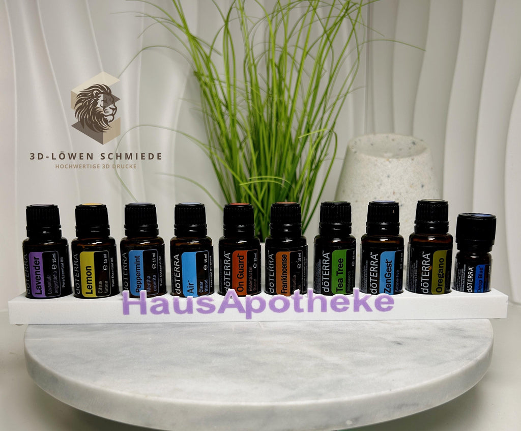doTERRA Hausapotheke „Lite“ Aufsteller, Home Essential für Ätherische Öle 9x 15ml + 1x 5ml Essential Kit, Stilvoll, Organizer, Geschenkidee