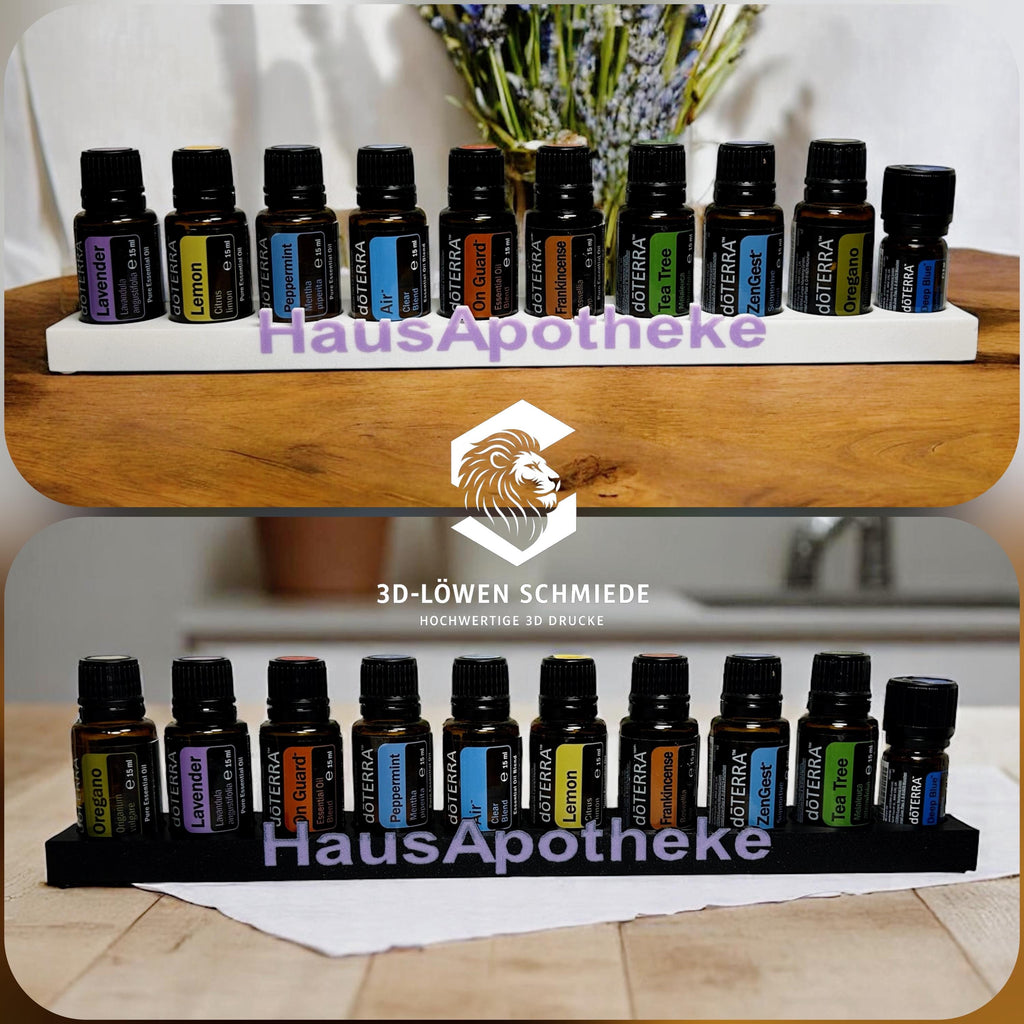 doTERRA Hausapotheke „Lite“ Aufsteller, Home Essential für Ätherische Öle 9x 15ml + 1x 5ml Essential Kit, Stilvoll, Organizer, Geschenkidee