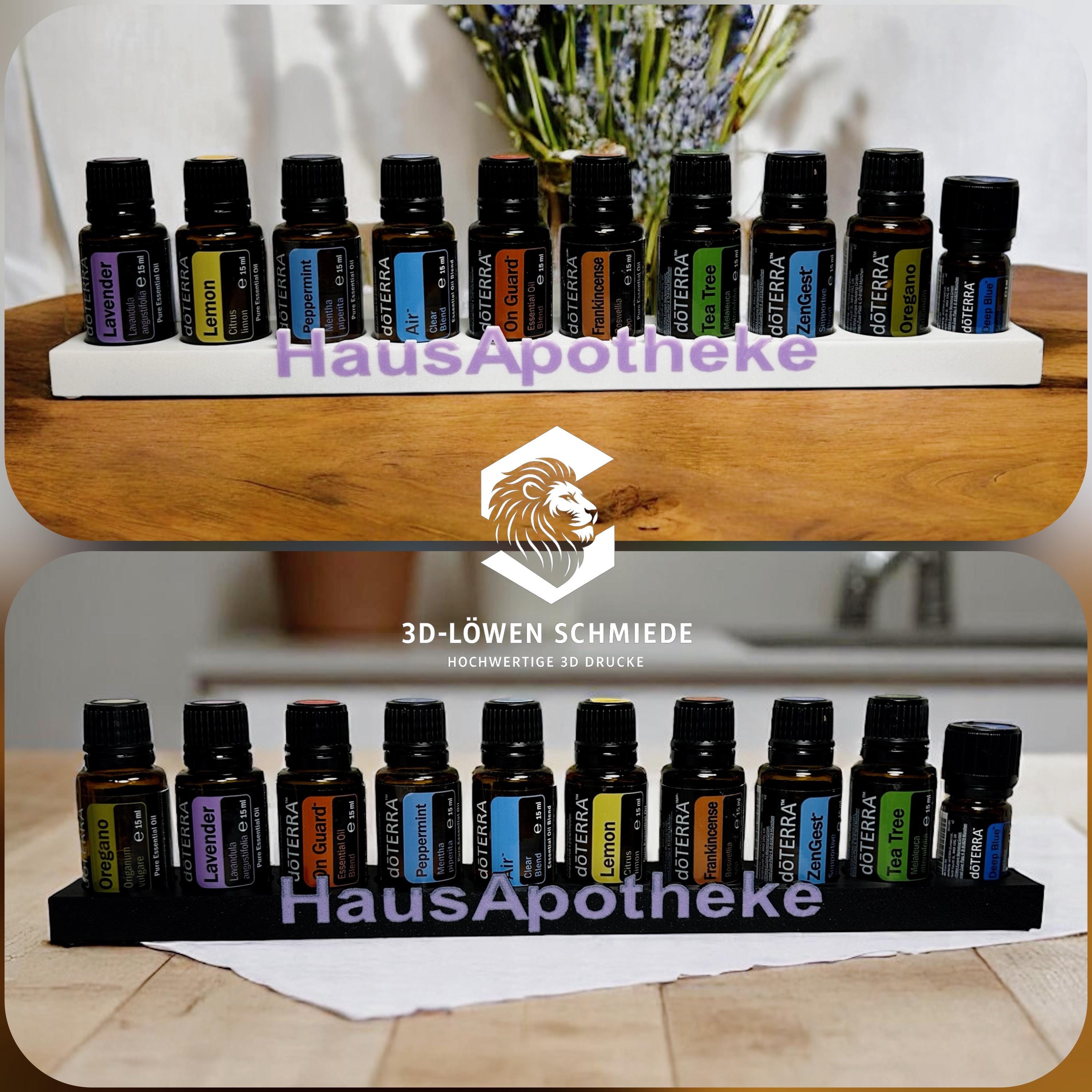 doTERRA Hausapotheke „Lite“ Aufsteller, Home Essential für Ätherische Öle 9x 15ml + 1x 5ml Essential Kit, Stilvoll, Organizer, Geschenkidee