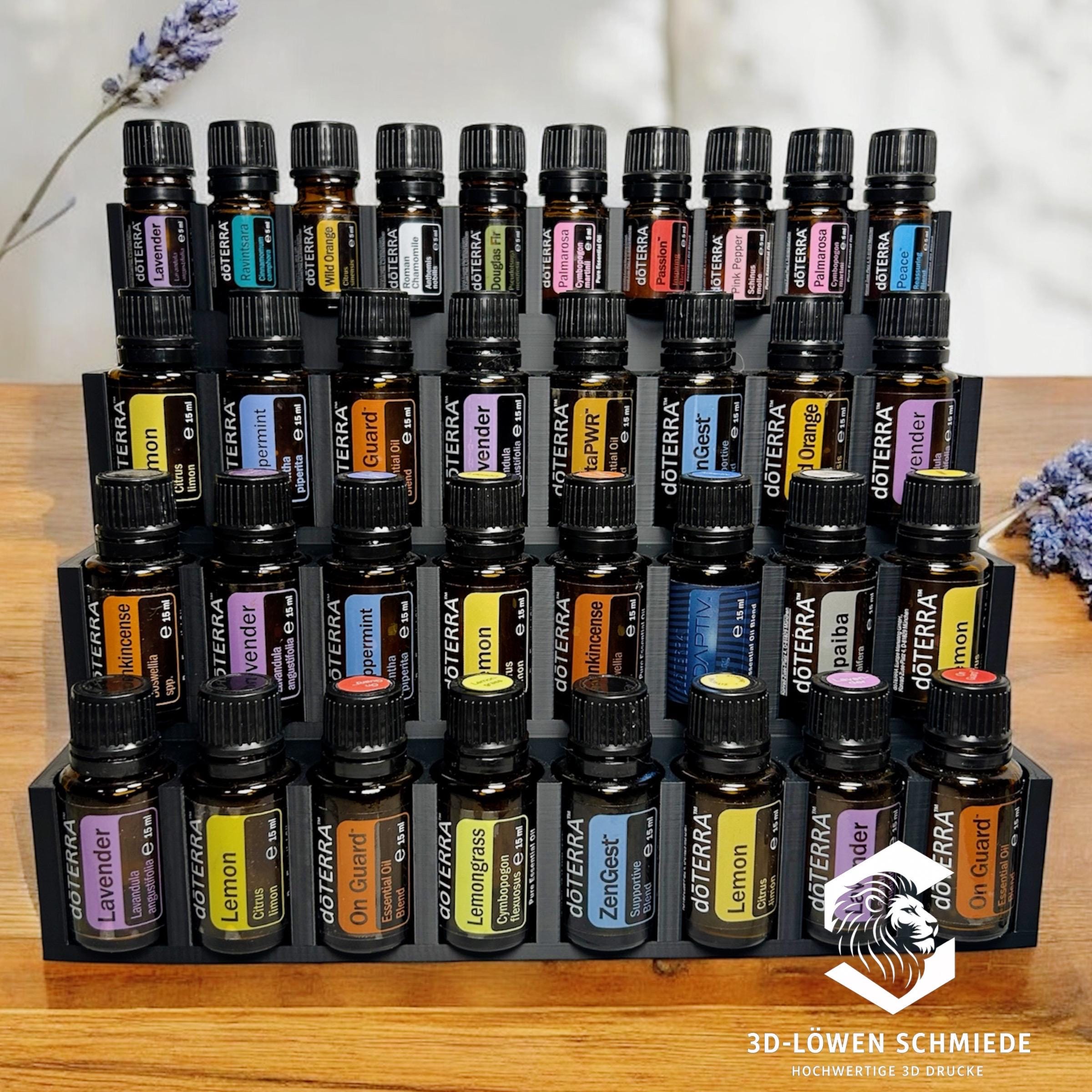 doTERRA Aufsteller XXL 24x 15ml u. 10x 5ml Ätherische Öl Flaschen mit Sichtfenster auf die Öle, Stilvoll - Aufbewahrung - Geschenkidee