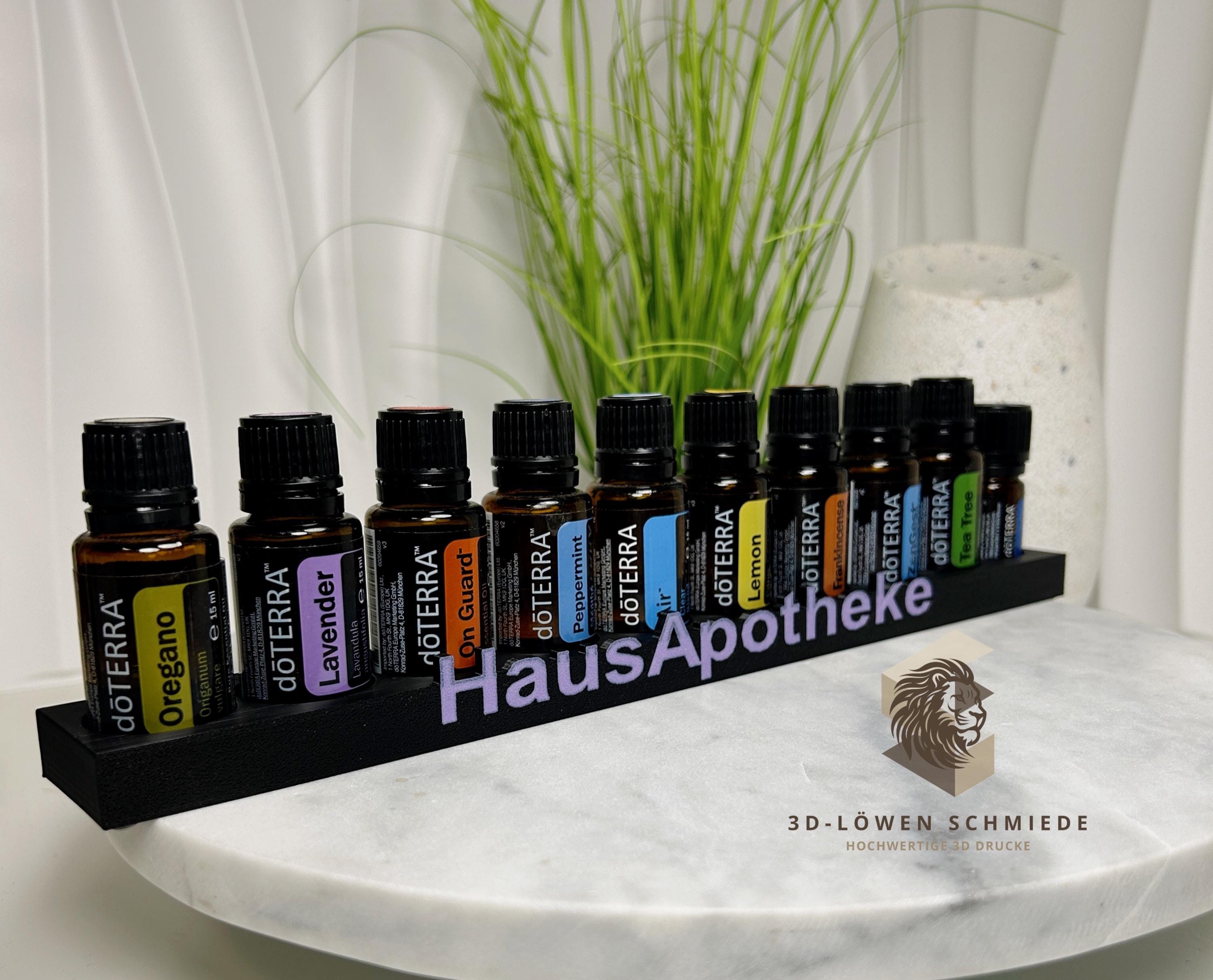 doTERRA Hausapotheke „Lite“ Aufsteller, Home Essential für Ätherische Öle 9x 15ml + 1x 5ml Essential Kit, Stilvoll, Organizer, Geschenkidee