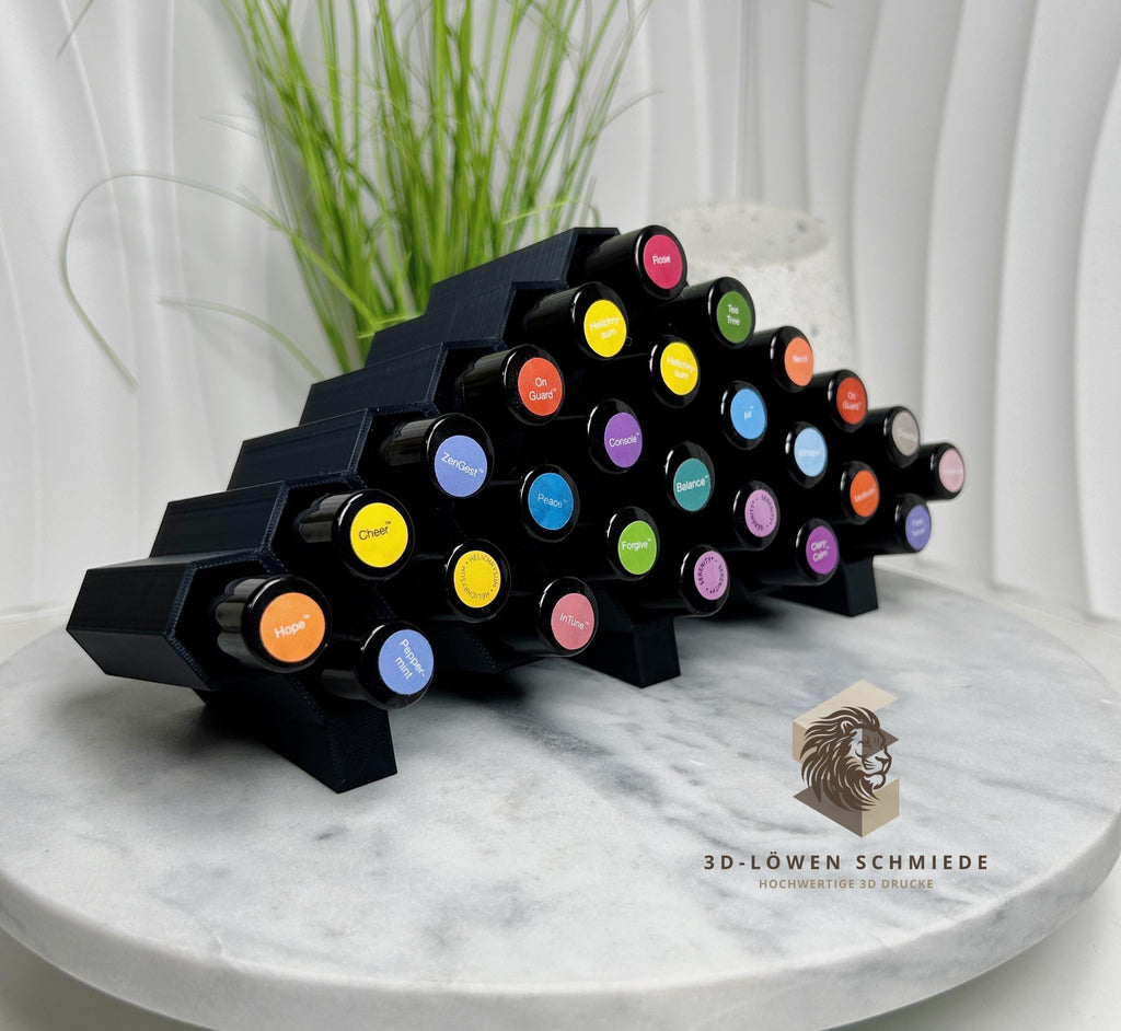 doTERRA Aufsteller Waben Design für 26x 10ml Ätherische Öle Touch Roll-On‘s kompakt und platzsparende Aufbewahrungs möglichkeit, Organizer