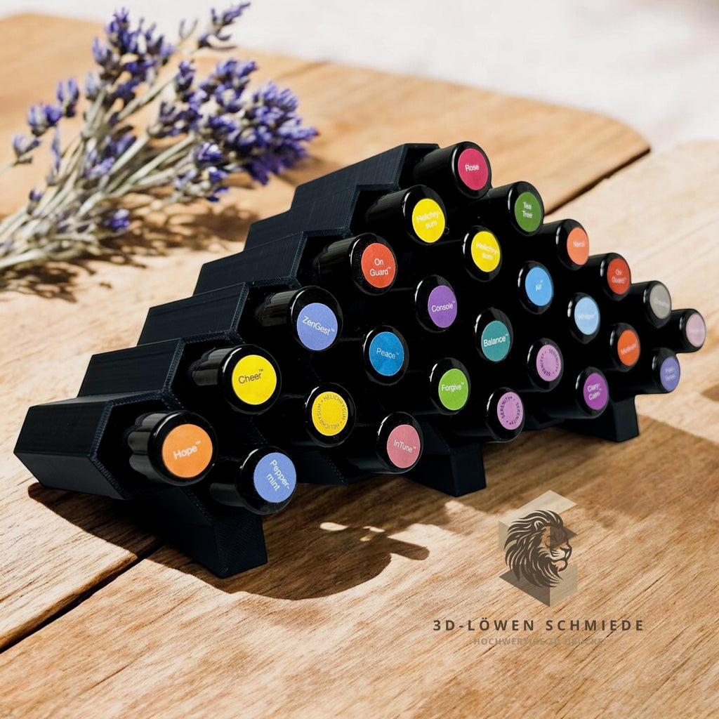 doTERRA Aufsteller Waben Design für 26x 10ml Ätherische Öle Touch Roll-On‘s kompakt und platzsparende Aufbewahrungs möglichkeit, Organizer